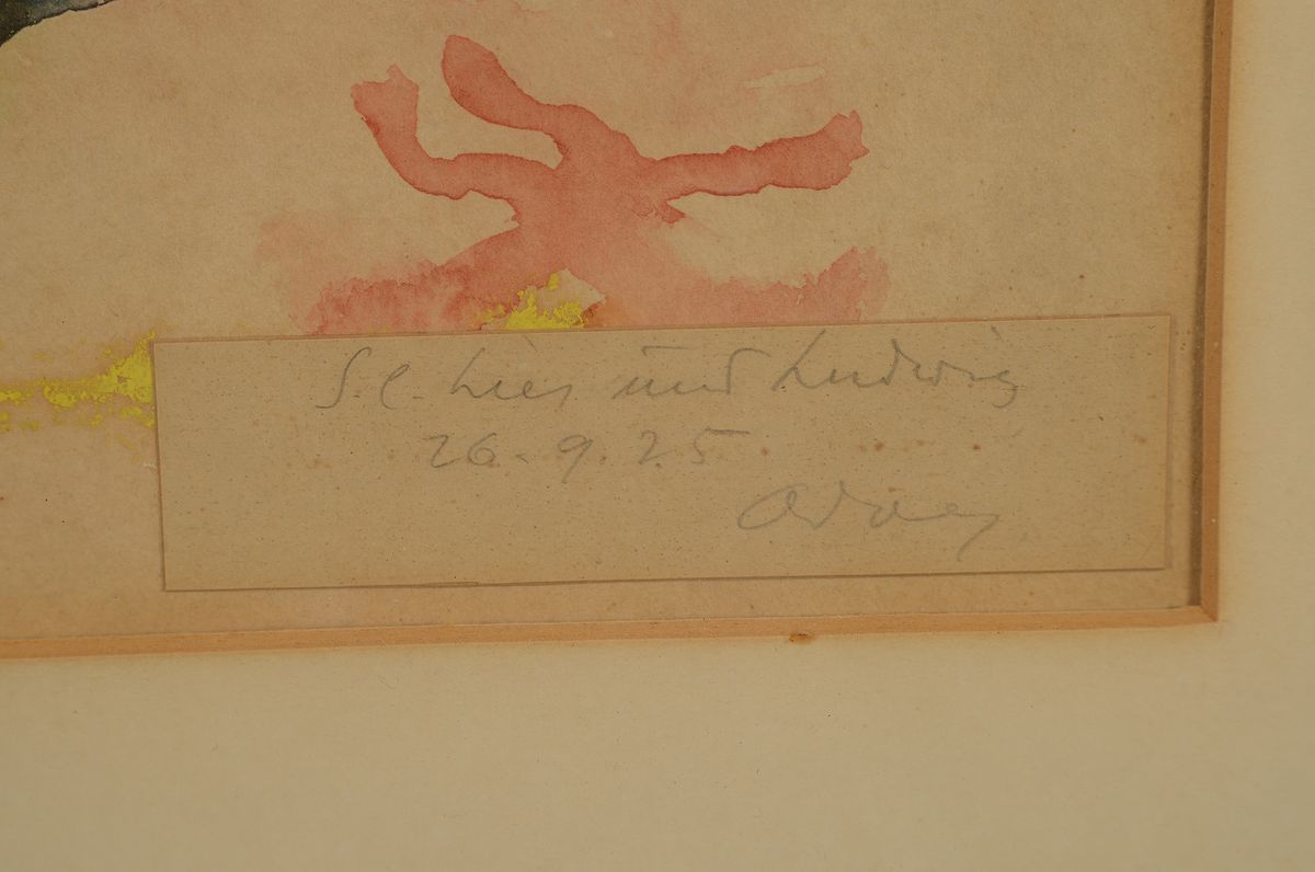 Detail a: Adolf Schorling, 1895-1973, Aquarell, Blumenstillleben mit Mohnblumen, links oben signiert, datiert (19)25, unter PP und Glas gerahmt, 70x53 cm