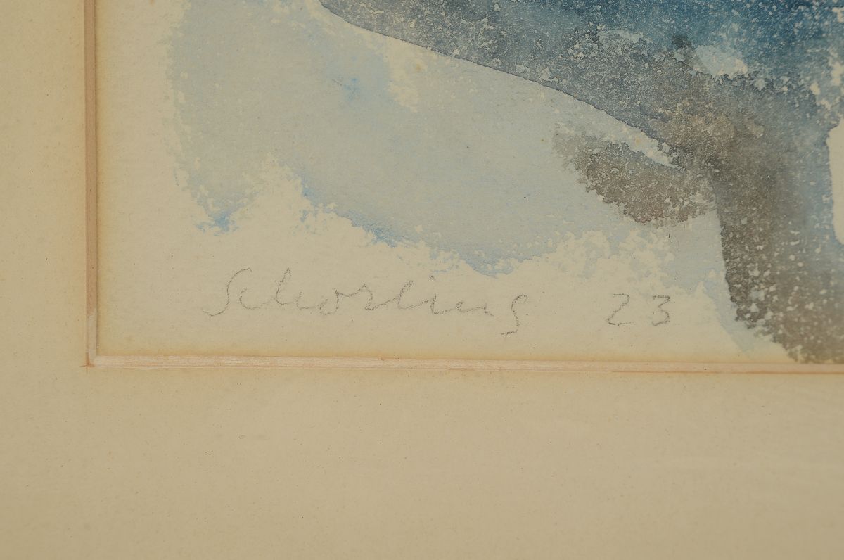 Detail a: Adolf Schorling, 1895-1973, Aquarell, maritime Landschaft, links unten signiert und datiert (19)23, unter PP und Glas gerahmt, 65x73 cm