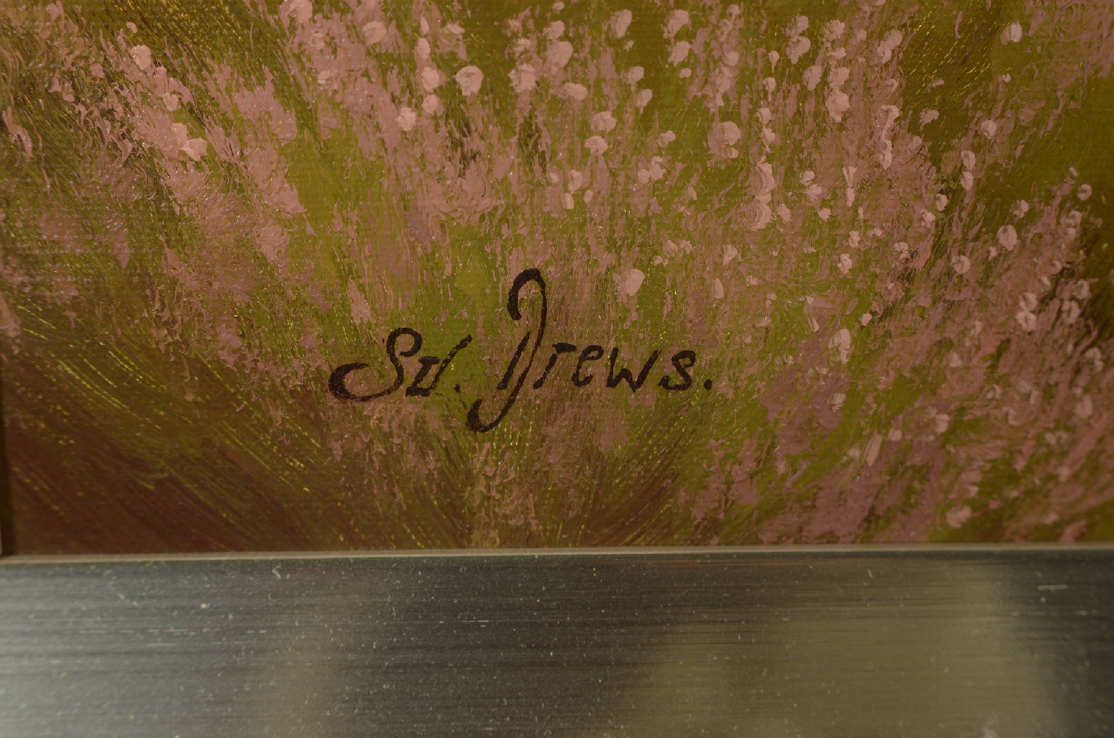 Detail a: Svend Drews, 1919-2003 dänisch, große Heidelandschaft, links unten signiert, Öl/Lwd,Rahmen, 87x117 cm