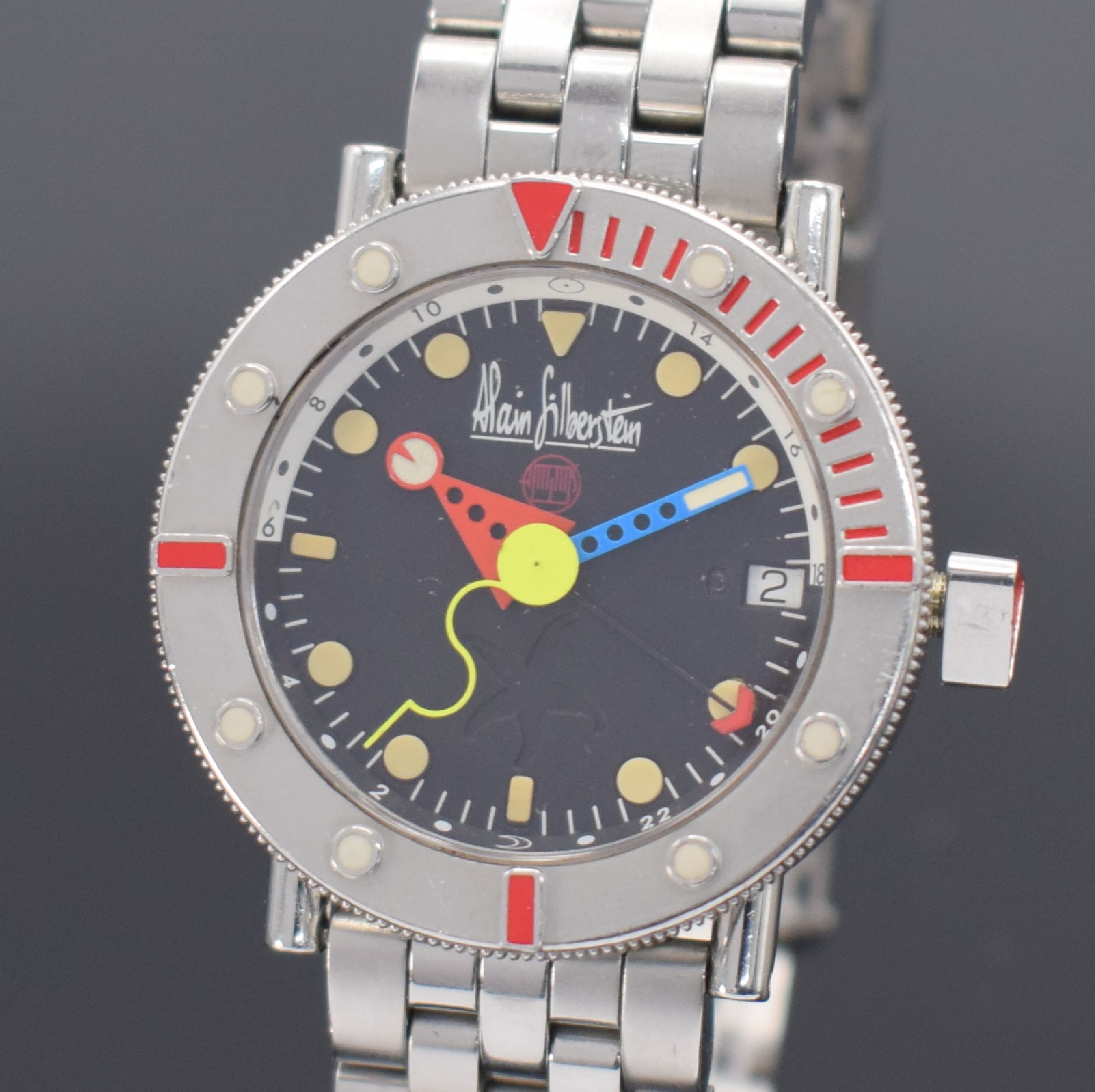 Detail a: ALAIN SILBERSTEIN Marine GMT auf 500 Stück limitierte Armbanduhr mit 2. Zeitzone, Automatik, beids. vergl. Edelstahlgehäuse inkl. Gliederband m. ...