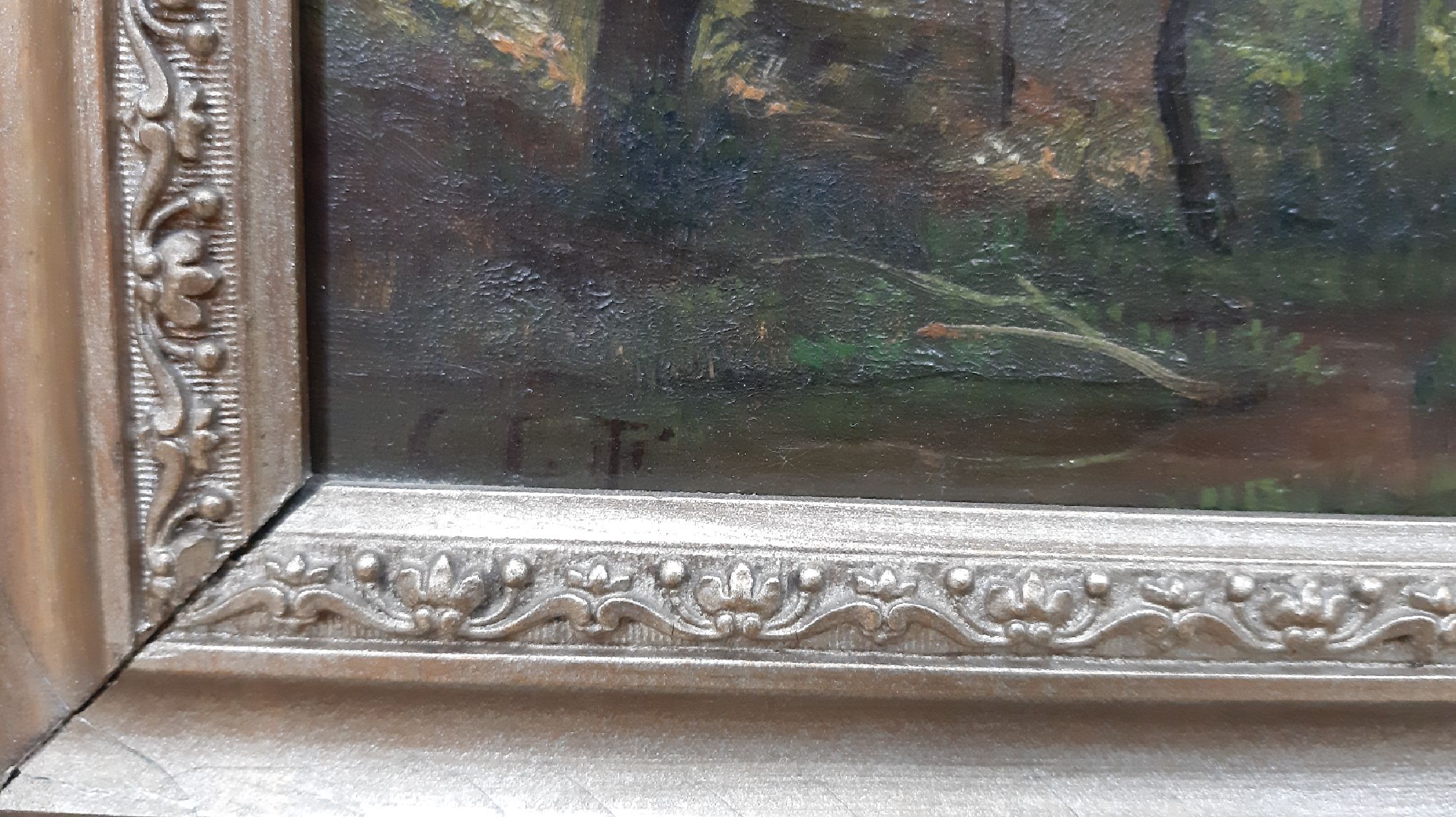 Detail c: Carl Ludwig Fahrbach, 1835 Heidelberg - 1902 Düsseldorf, deutscher Landschafter und exemplarischer Vertreter der Düsseldorfer Schule, ab 1867 ...