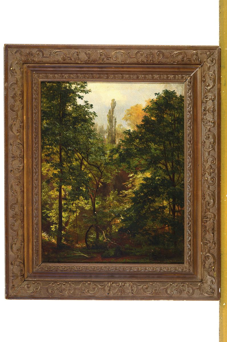 Detail k: Carl Ludwig Fahrbach, 1835 Heidelberg - 1902 Düsseldorf, deutscher Landschafter und exemplarischer Vertreter der Düsseldorfer Schule, ab 1867 ...