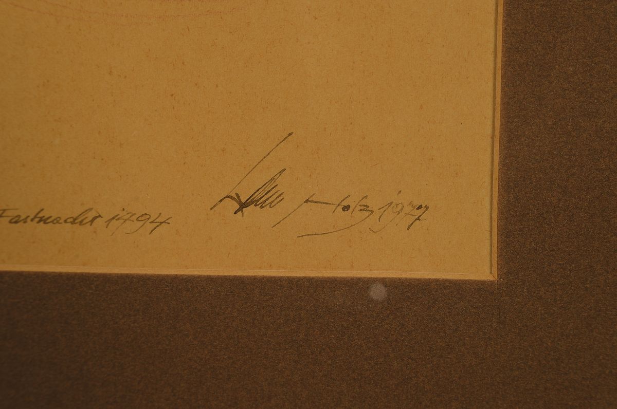 Detail b: Werner Holz, 1949-1991, zwei Pastell- bzw. Rötelzeichnungen aus dem Zyklus Narrentreiben, beide handsigniert und dat. 72, je ca. 66x50cm
