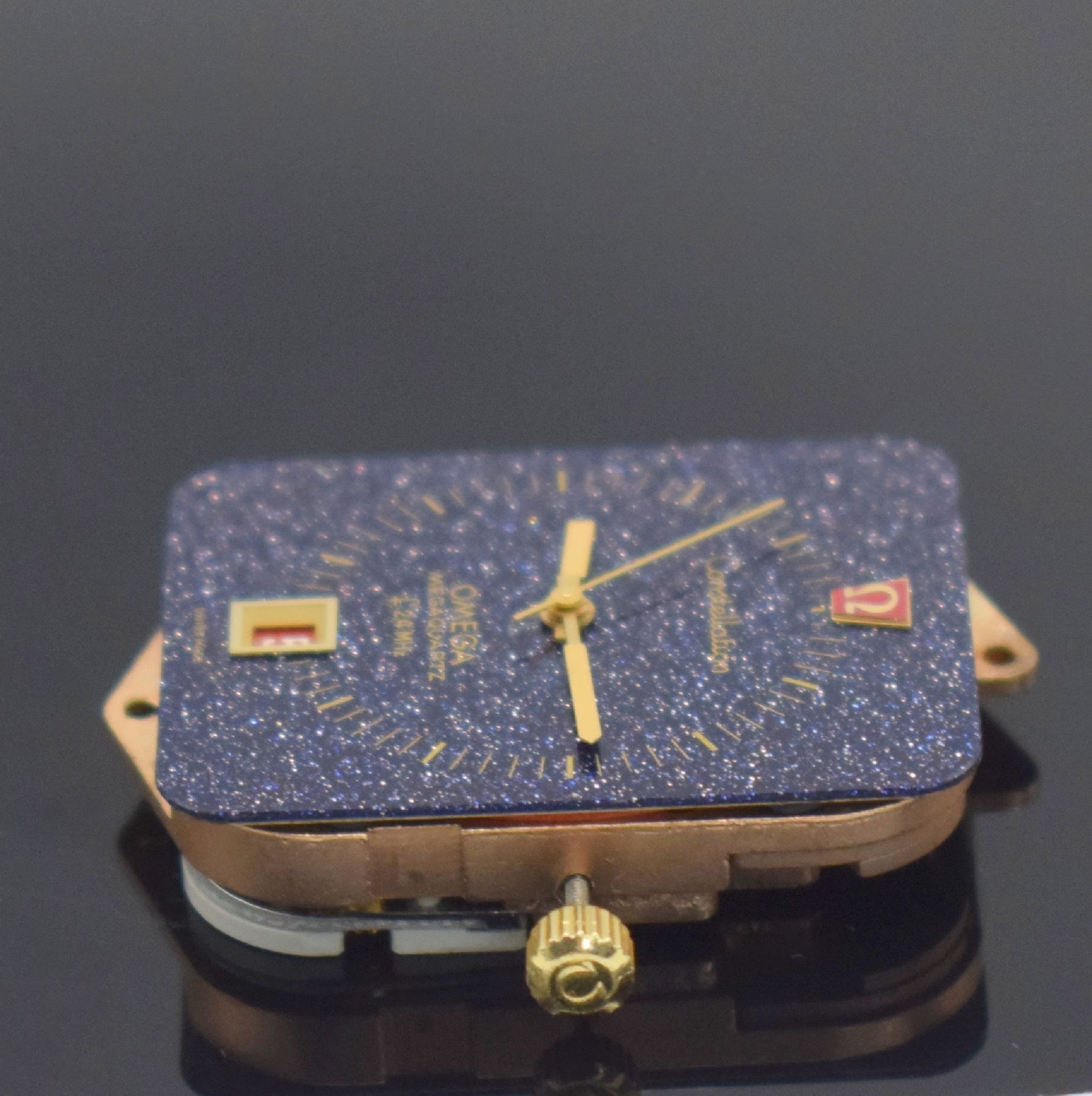 Detail g: OMEGA Constellation Megaquartz f 24 MHz Werk Kaliber 1510 mit Aventurin Zifferblatt, Schweiz um 1972, quartz, rotverg. Werk Kal. 1510, 13 St., ...