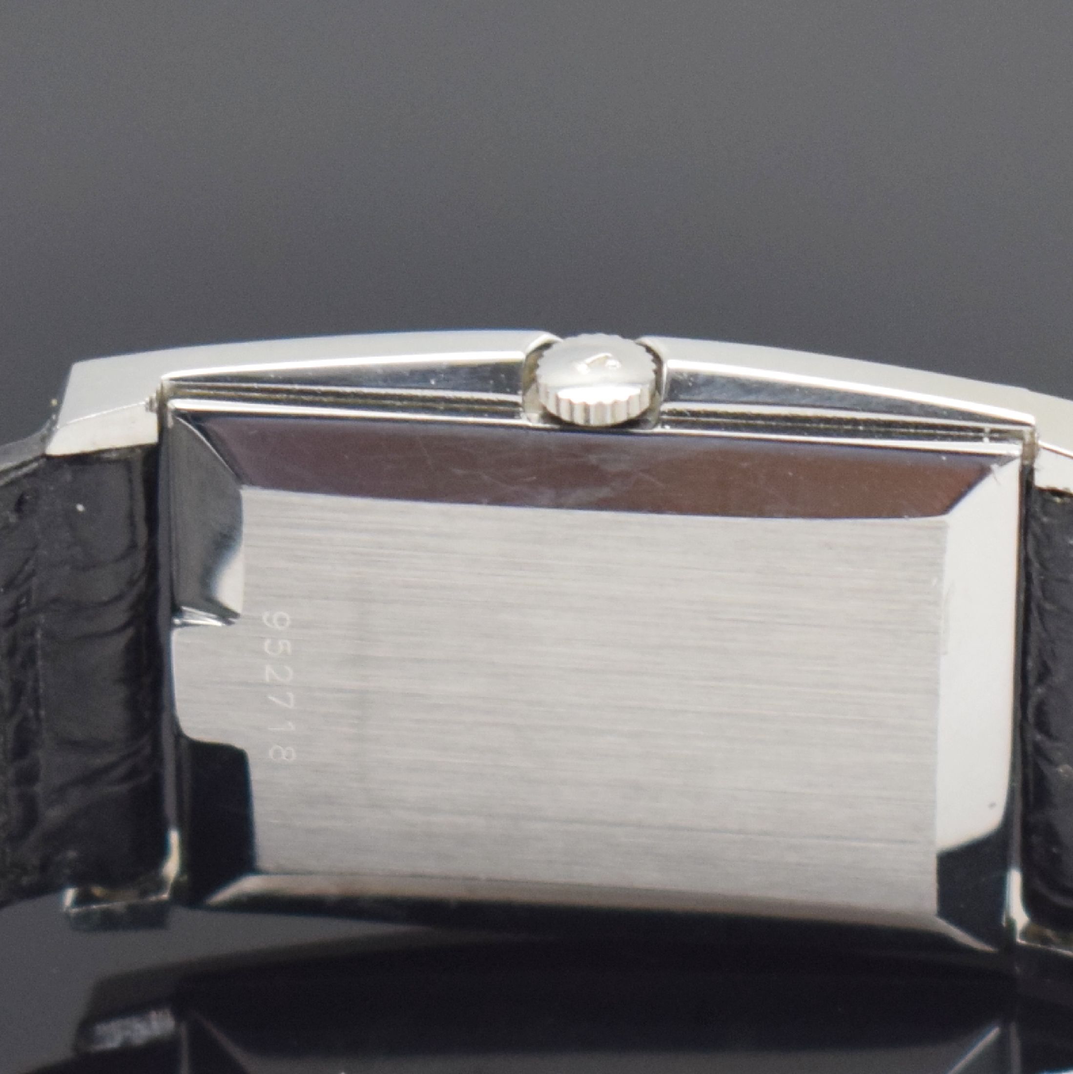 Detail c: JUVENIA gut erhaltene Armbanduhr mit original Band & Dornschließe in Stahl, Schweiz um 1965, Handaufzug, 2-teil. sign. Geh., Boden aufgedr., silb. ...