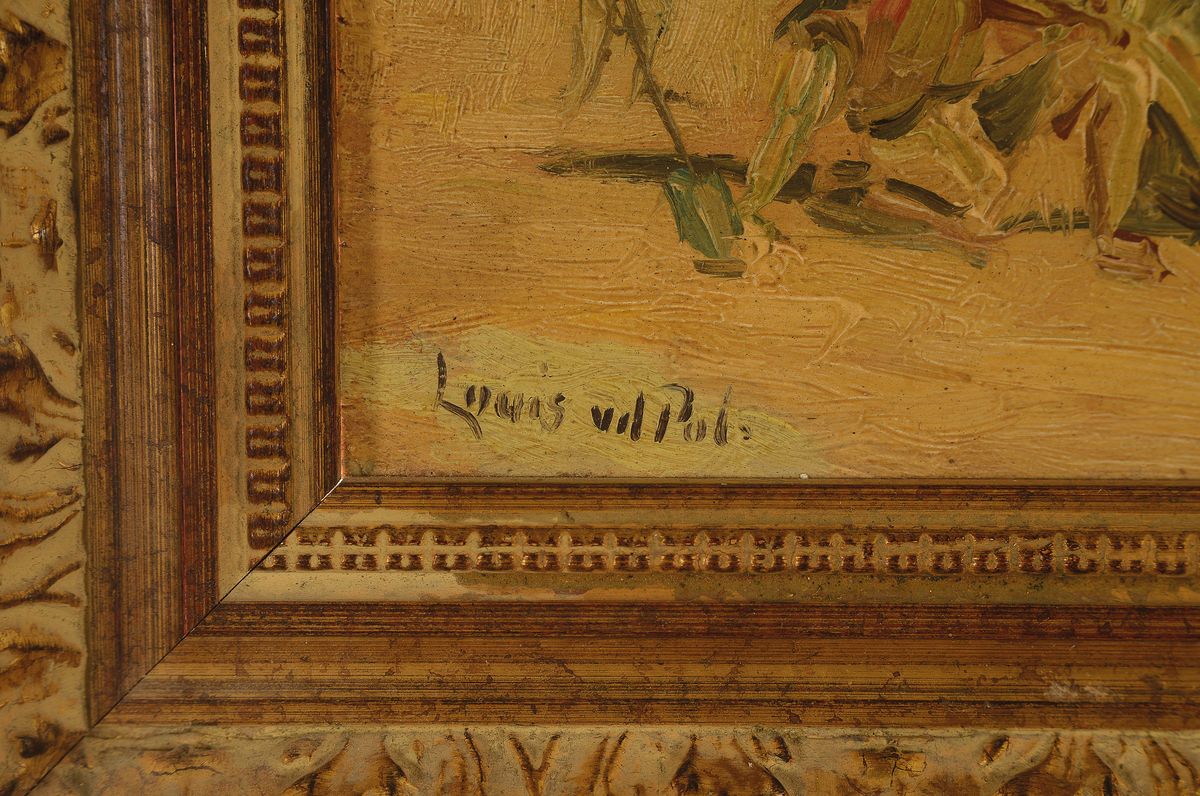 Detail a: Louis van der Pol, 1915 Amsterdam-1986 Abcoude, Kinder am Strand, Öl/Holz, links unten signiert, ca. 13x17cm, R. ca. 27x31cm
