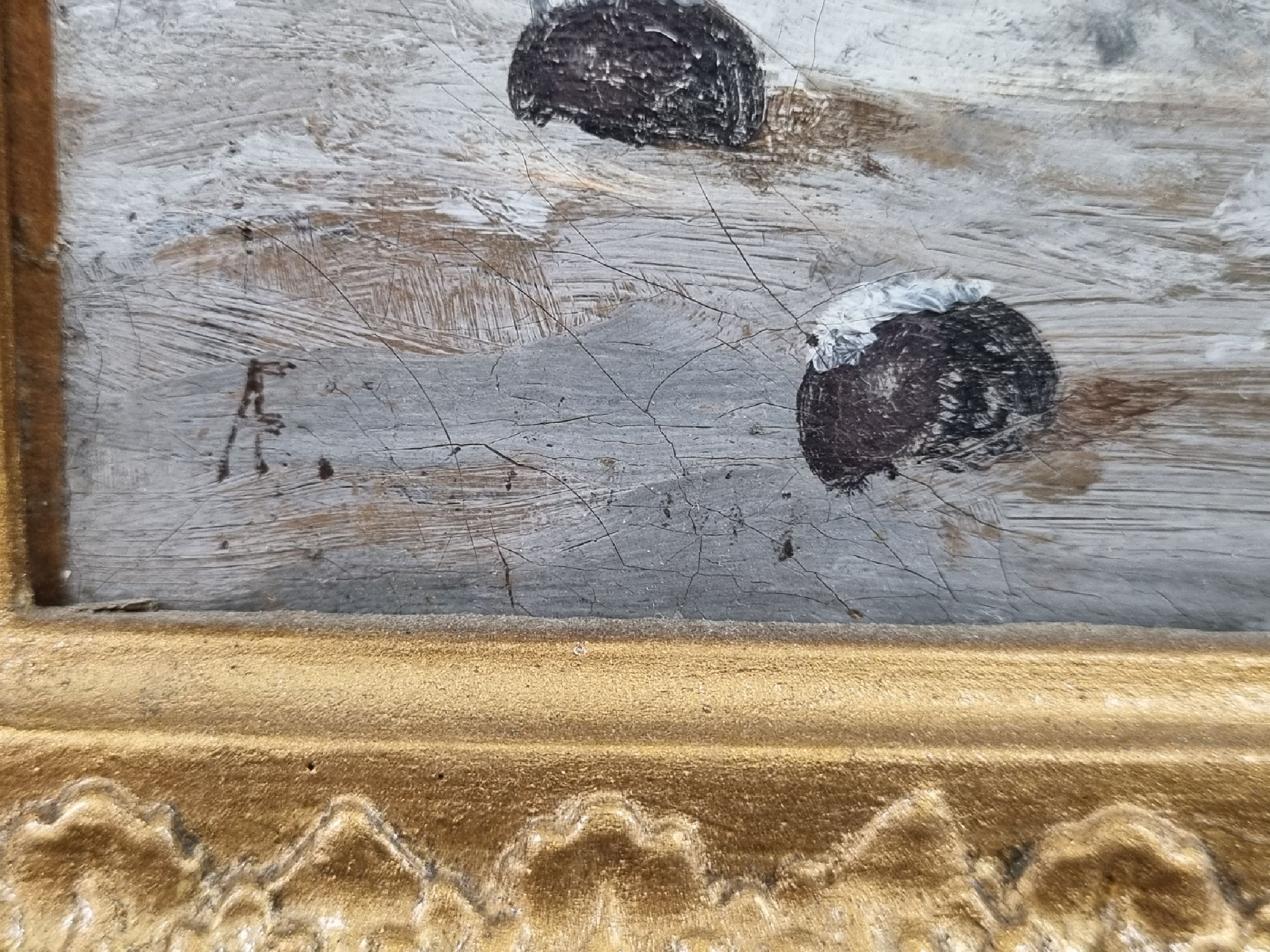 Detail d: Zuschreibung: Axel Johan Fägerplan, 1788 Westgotland-1865 Stockholm, Verschneite Winterlandschaft mit angreifender Kavallerie und verteidigenden ...