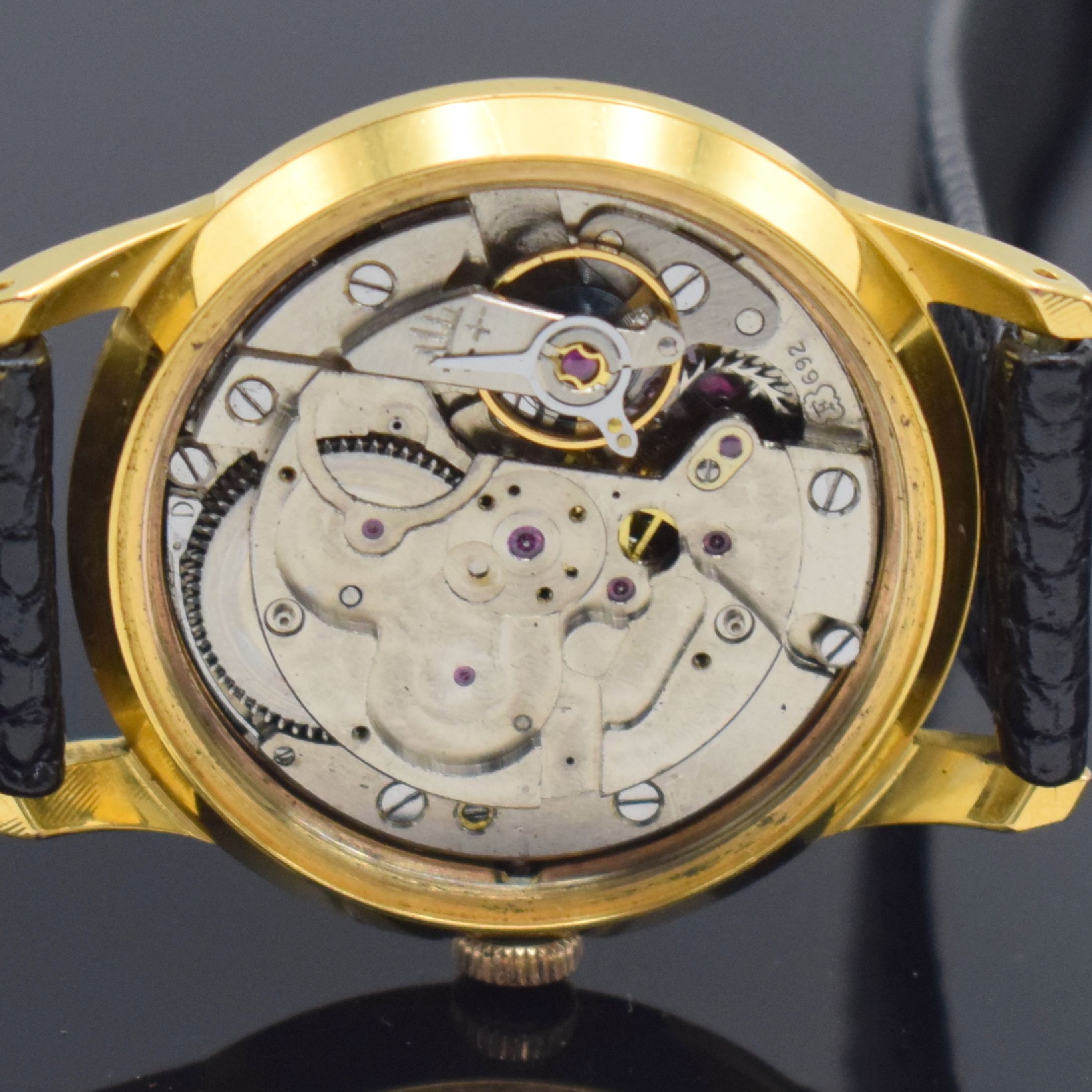 Detail e: ERGUEL / FELSA PROTOTYP mit 36000Ah, Schweiz um 1965, Handaufzug, verg. Gehäuse, Stahlboden geschr., vers. Zifferblatt, Datum b. 3, gold. Std.-Ind. ...
