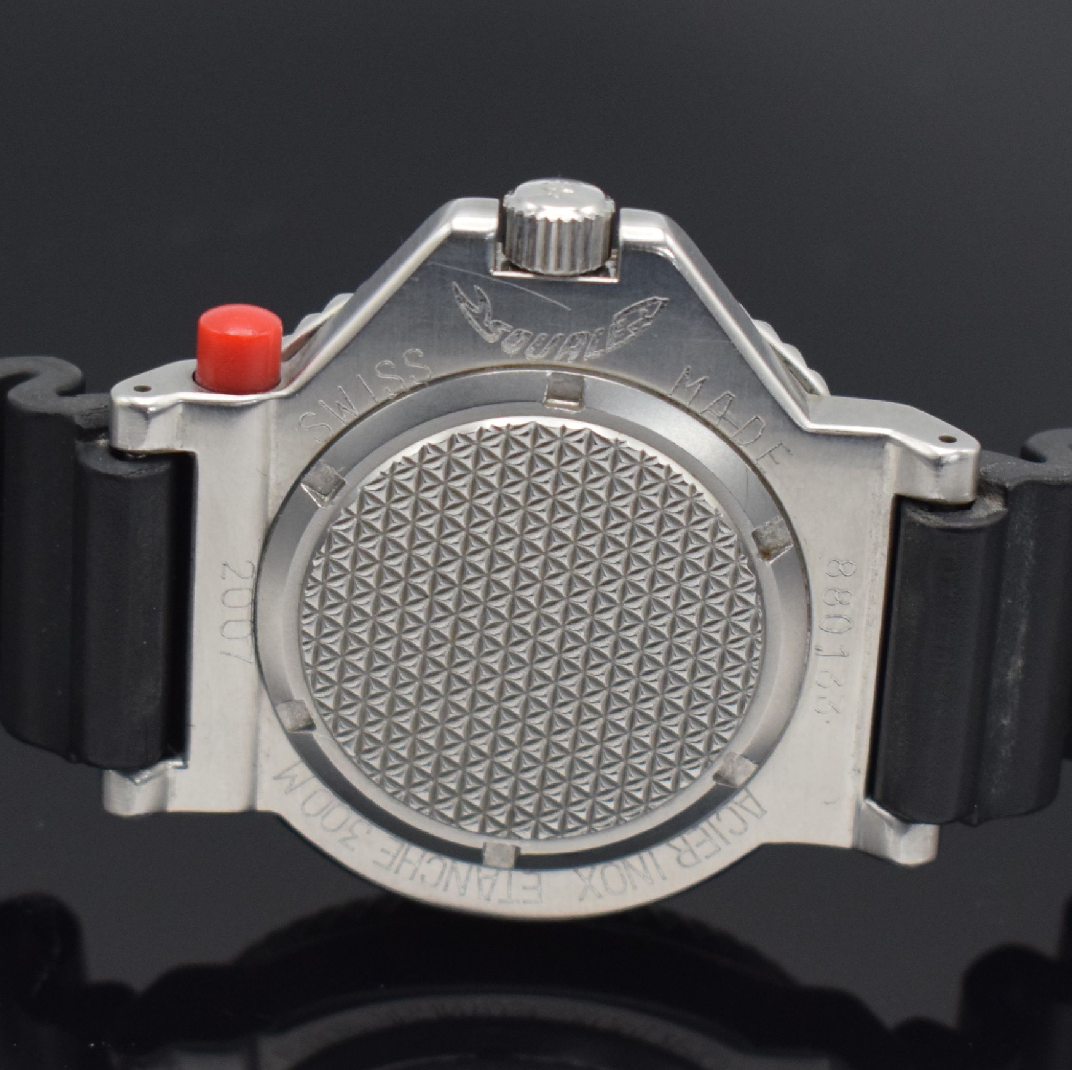 Detail f: SQUALE Tiger 300M Taucherarmbanduhr Referenz 2007, Schweiz um 1980, Automatik, massives verschr. Edelstahlgeh., ab Herst. wasserd. 300M, Lünette m. ...