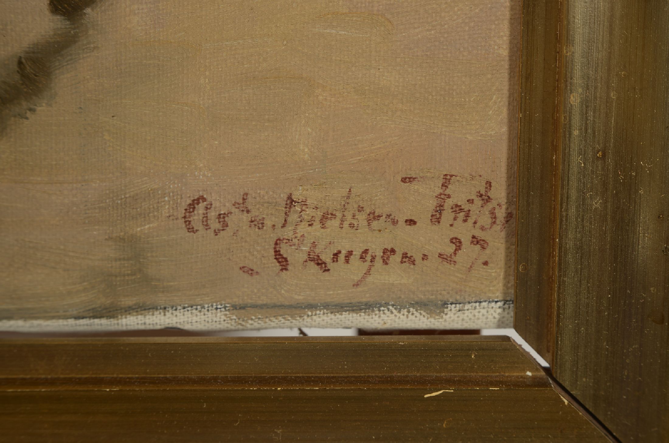 Detail a: Asta Nielsen-Fritsch, Künstlerin der 1. Hälfte des 20. Jh., vier Fischer holen ein Netz ein, Öl/Lwd, rechts unten signiert und dat. Skagen 27, ca. ...