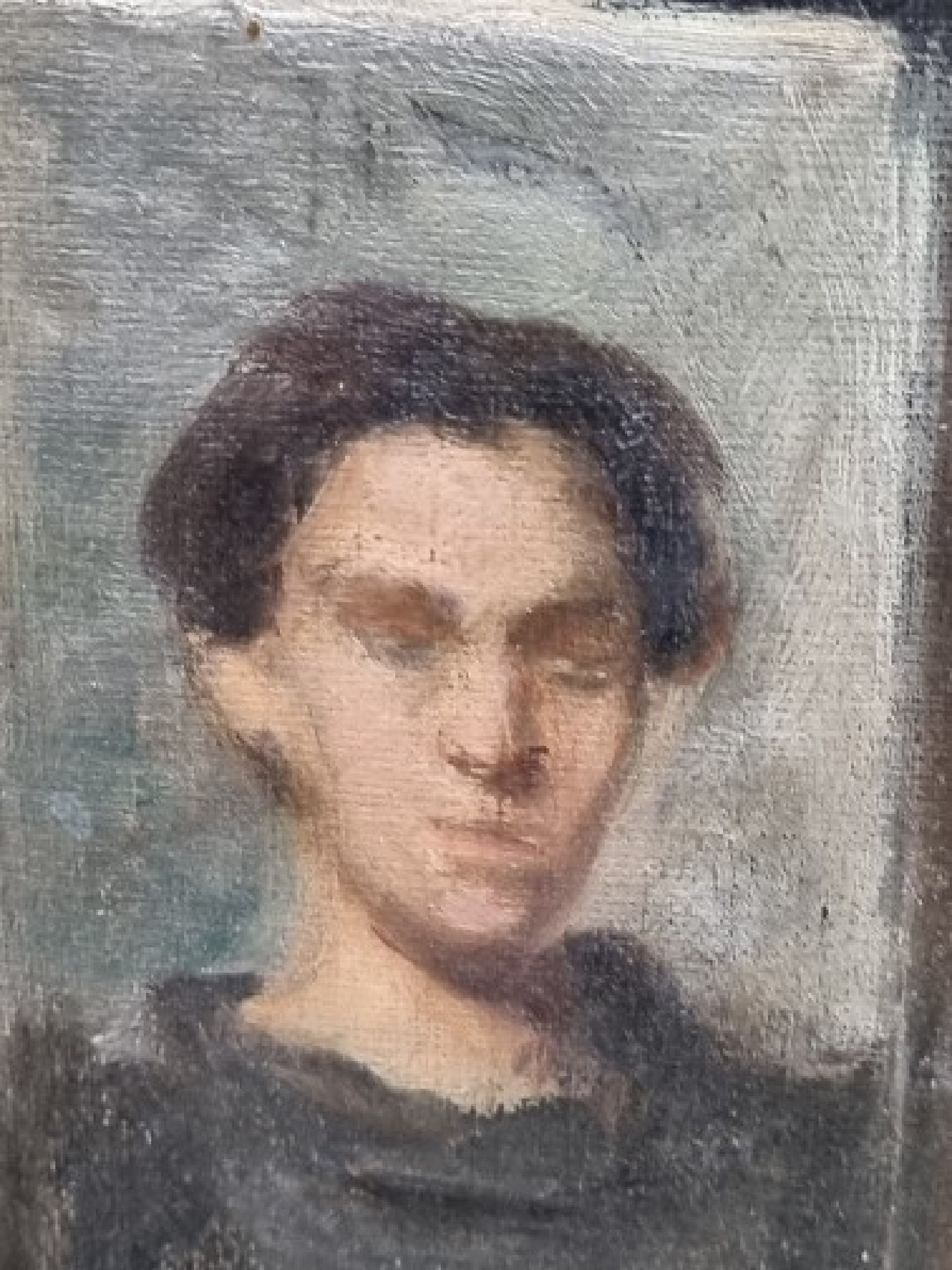 Detail d: Unbekannter Künstler, um 1900, Bildnis einerDame im Maleratelier, lt. Einl. wohl Bildnis Bertha Wegemanns, Öl/Lwd, unsigniert, ca. 47x38cm, R. ca . ...