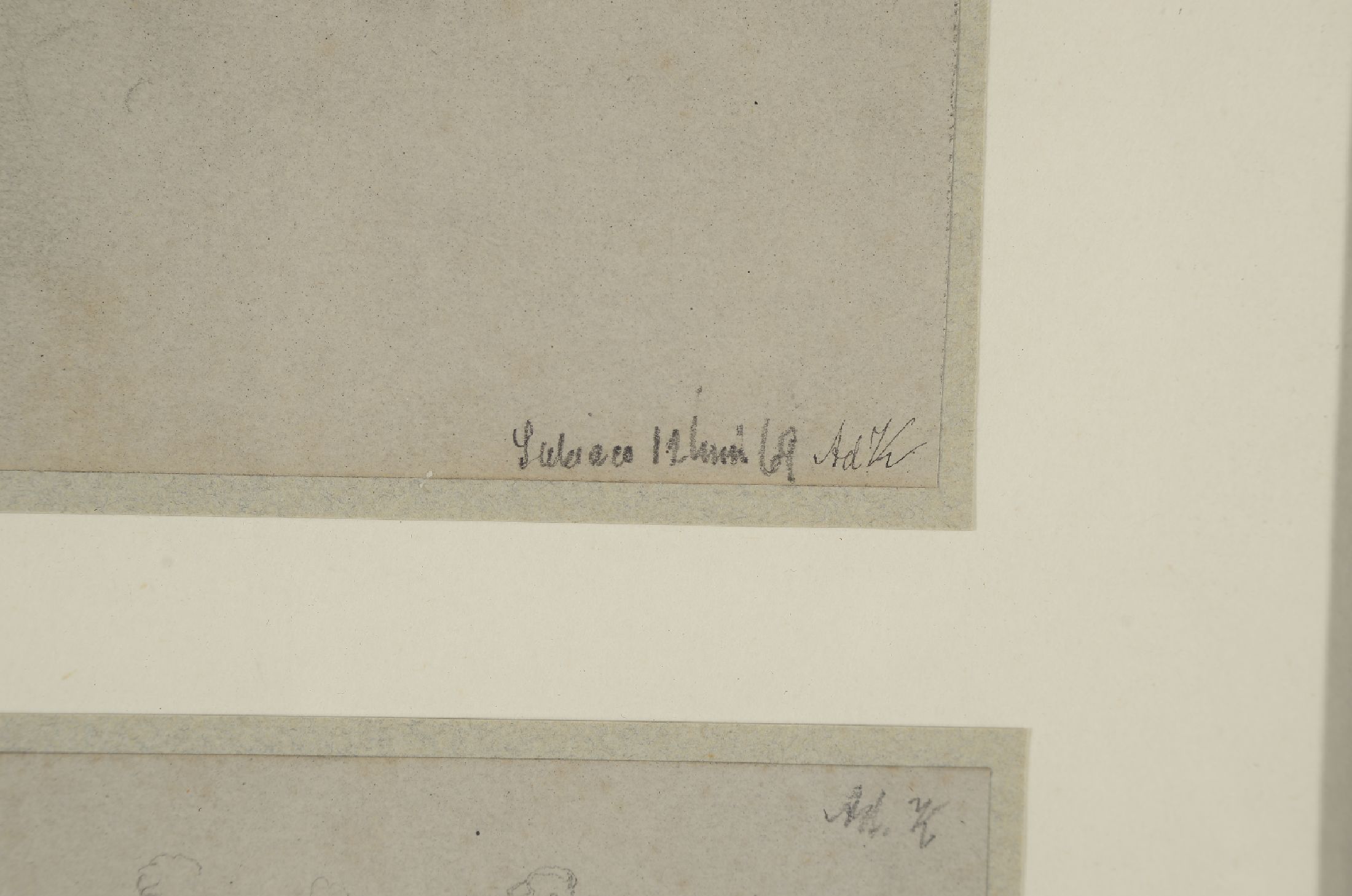 Detail a: Johann Adolph Kittendorff, 1820-1902 Kopenhagen, 3 Bleistiftzeichnungen auf Papier, bäuerliche Szenen, jeweils monogr., 2 dat. 69, je ca. 12x11cm, ...