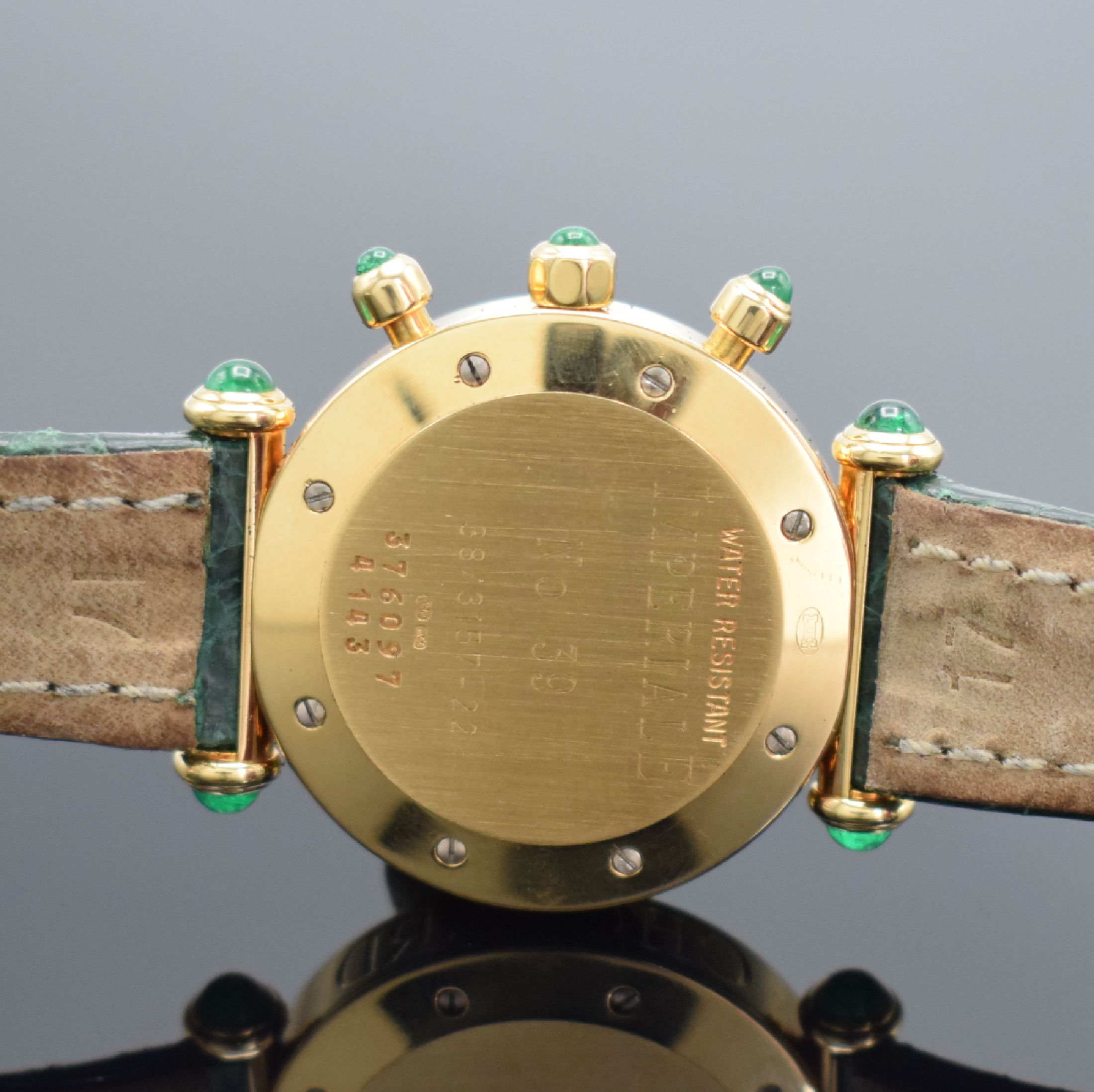 Detail e: CHOPARD Imperiale Damenarmbanduhr in 750/000 GG Referenz 38/3157-22 mit Chronograph, Schweiz um 1995, quarz, massives Goldgeh., Bandanst., Krone & ...