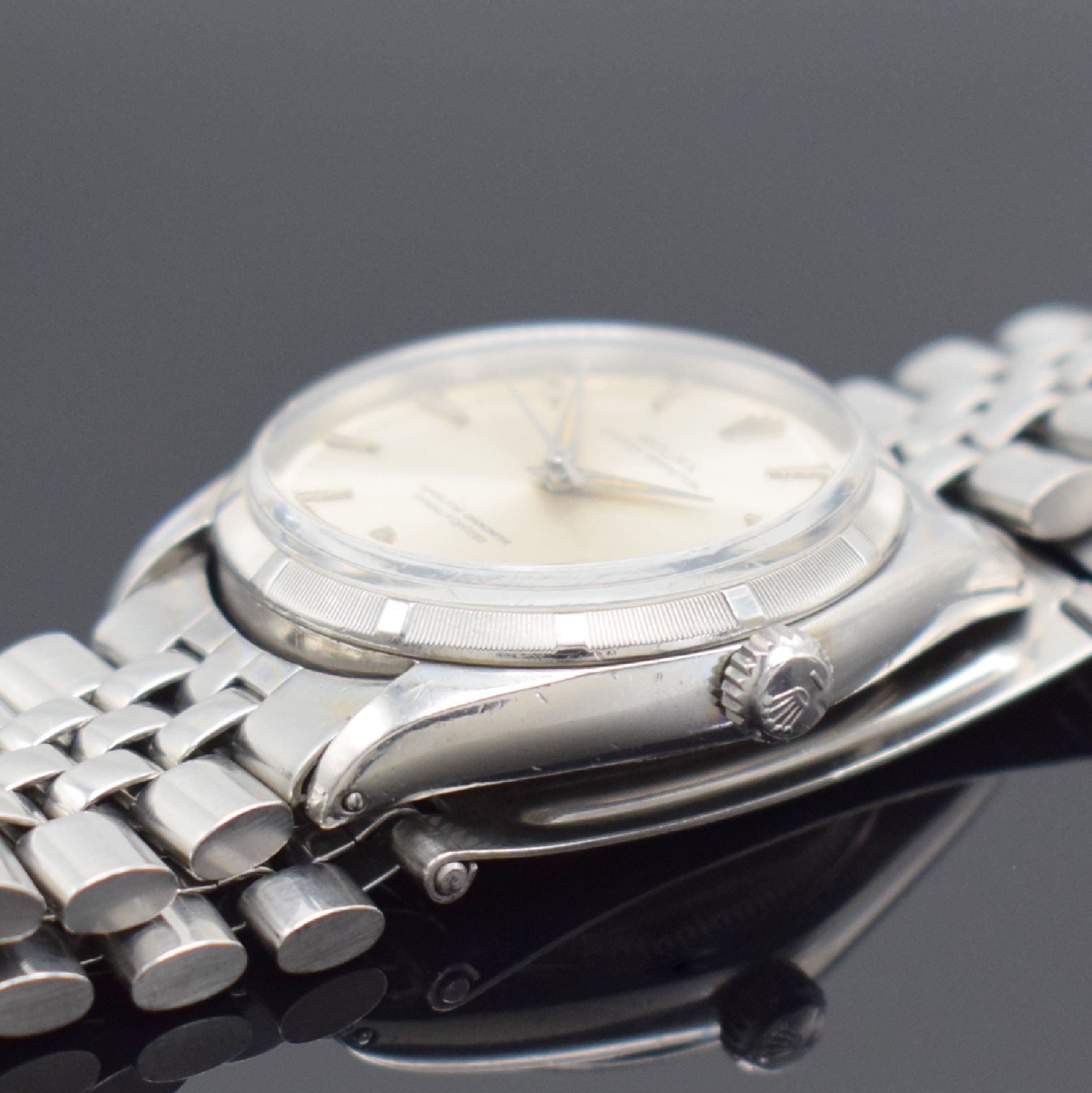 Detail c: ROLEX Herrenarmbanduhr Oyster Perpetual Referenz 1002/1003, Automatik, Schweiz lt. Bodenstempel 4. Quartal 1963, Chronometer der Superlative in ...