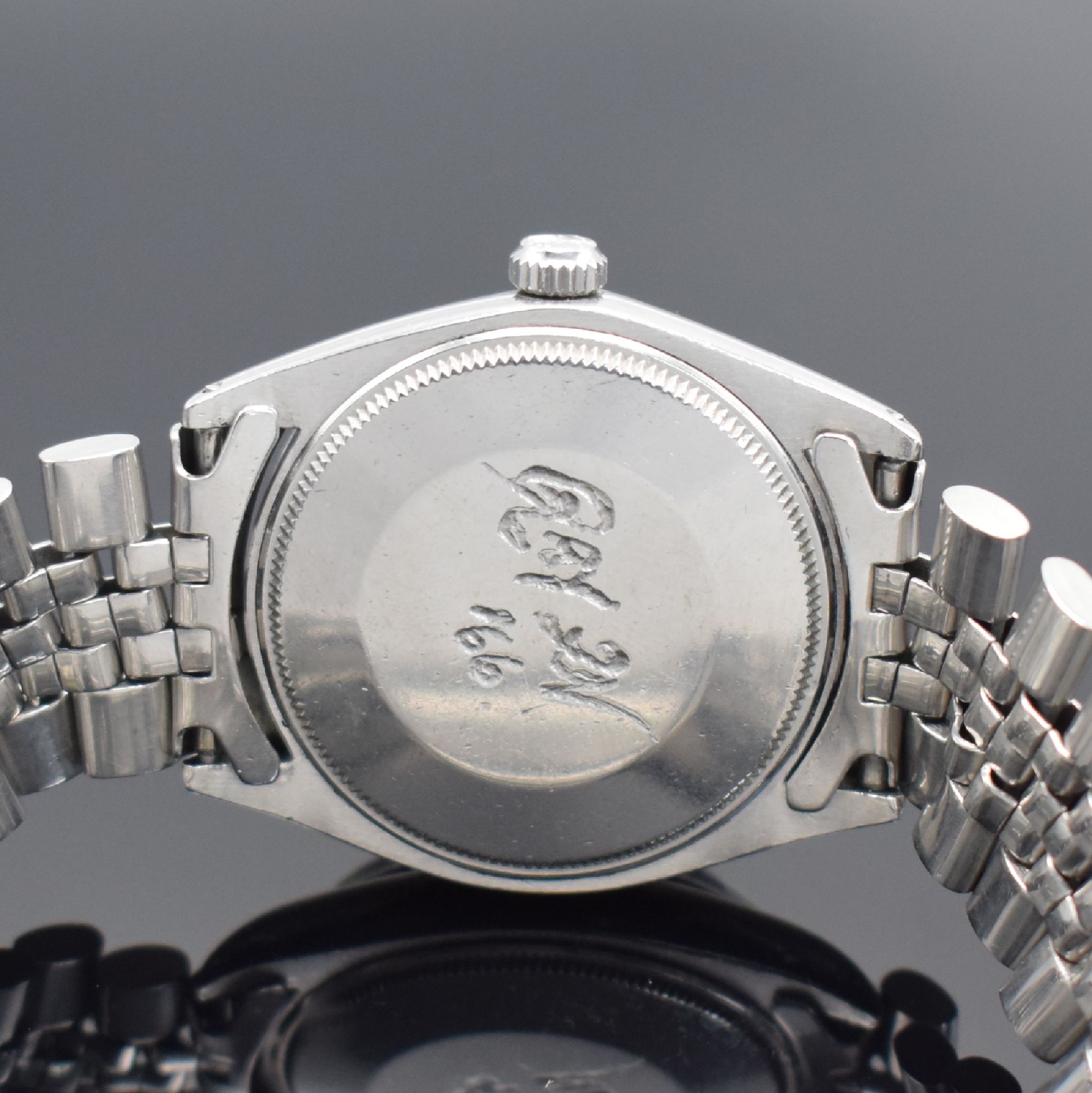 Detail d: ROLEX Herrenarmbanduhr Oyster Perpetual Referenz 1002/1003, Automatik, Schweiz lt. Bodenstempel 4. Quartal 1963, Chronometer der Superlative in ...