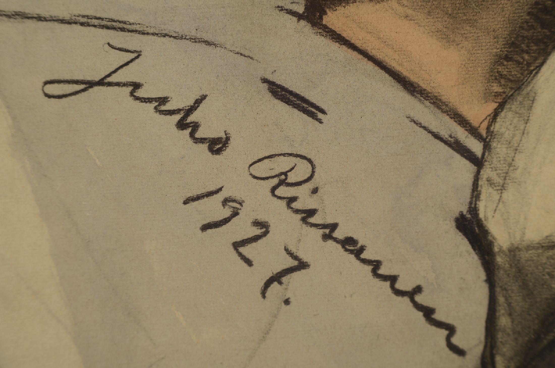 Detail a: Juho Vilho Rissanen, 1873 Kemilämäki-1950 Miami, Profilporträt eines Mannes, Pastell und Aquarell auf Papier, signiert und dat. 1927, ca. 55x46cm, ...
