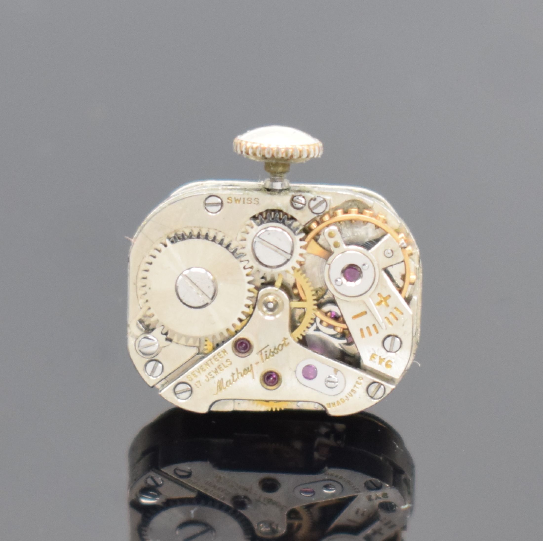 Detail c: MATHEY-TISSOT/LADY ELGIN/WITTNAUER 3 Art Deco Damenarmbanduhren in WG 585/000, Schweiz/USA um 1940, Handaufzug, alle Geh. teils m. Diamanten bes., ...