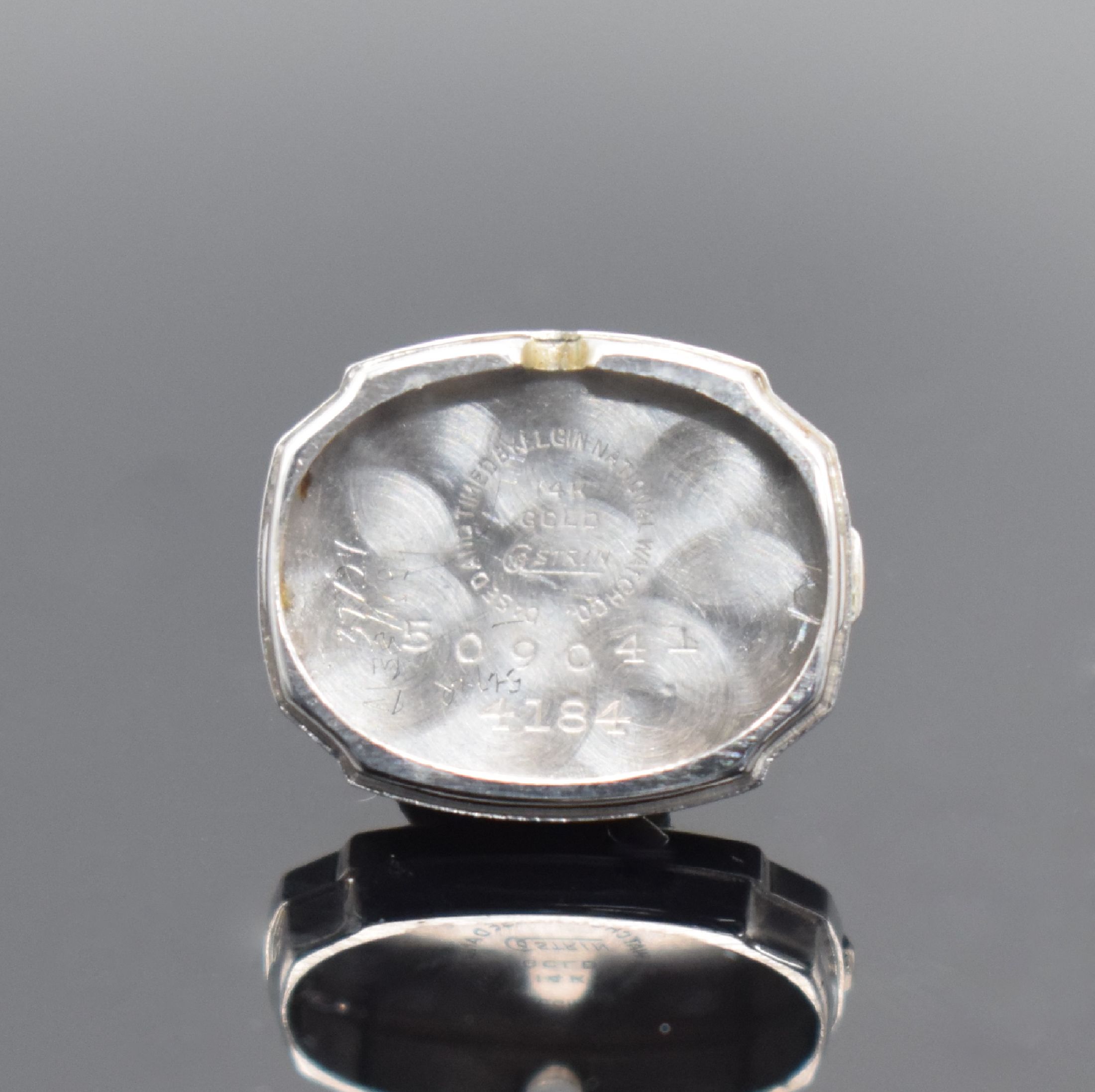 Detail k: MATHEY-TISSOT/LADY ELGIN/WITTNAUER 3 Art Deco Damenarmbanduhren in WG 585/000, Schweiz/USA um 1940, Handaufzug, alle Geh. teils m. Diamanten bes., ...