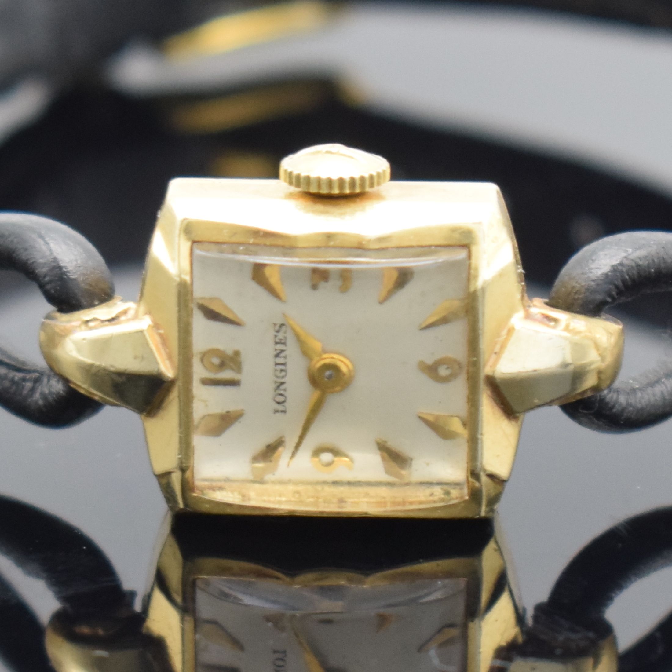 Detail a: LONGINES & Jaeger-LeCoultre 3 Armbanduhren in GG & RG 585/000, Schweiz/USA um 1950, 2x Handaufzug, 1x Backwinder, 1x 2-teiliges Gehäuse, 2 ...