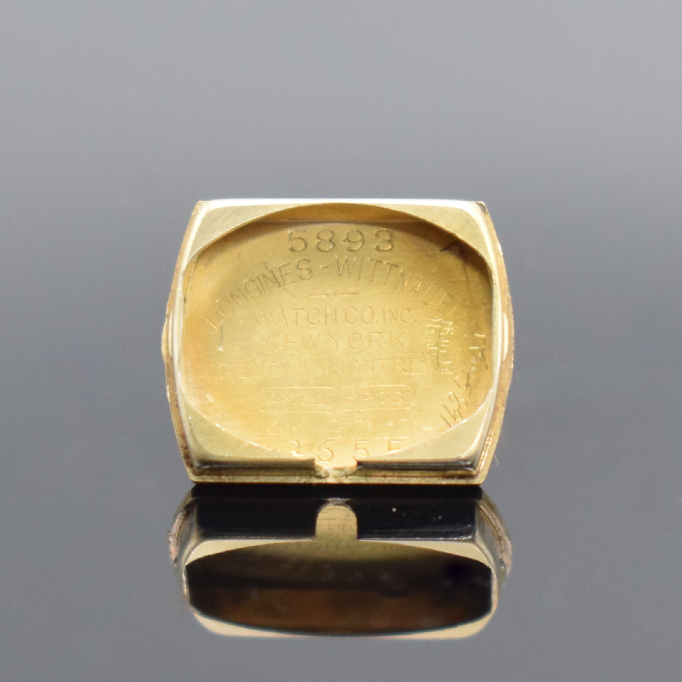 Detail d: LONGINES & Jaeger-LeCoultre 3 Armbanduhren in GG & RG 585/000, Schweiz/USA um 1950, 2x Handaufzug, 1x Backwinder, 1x 2-teiliges Gehäuse, 2 ...