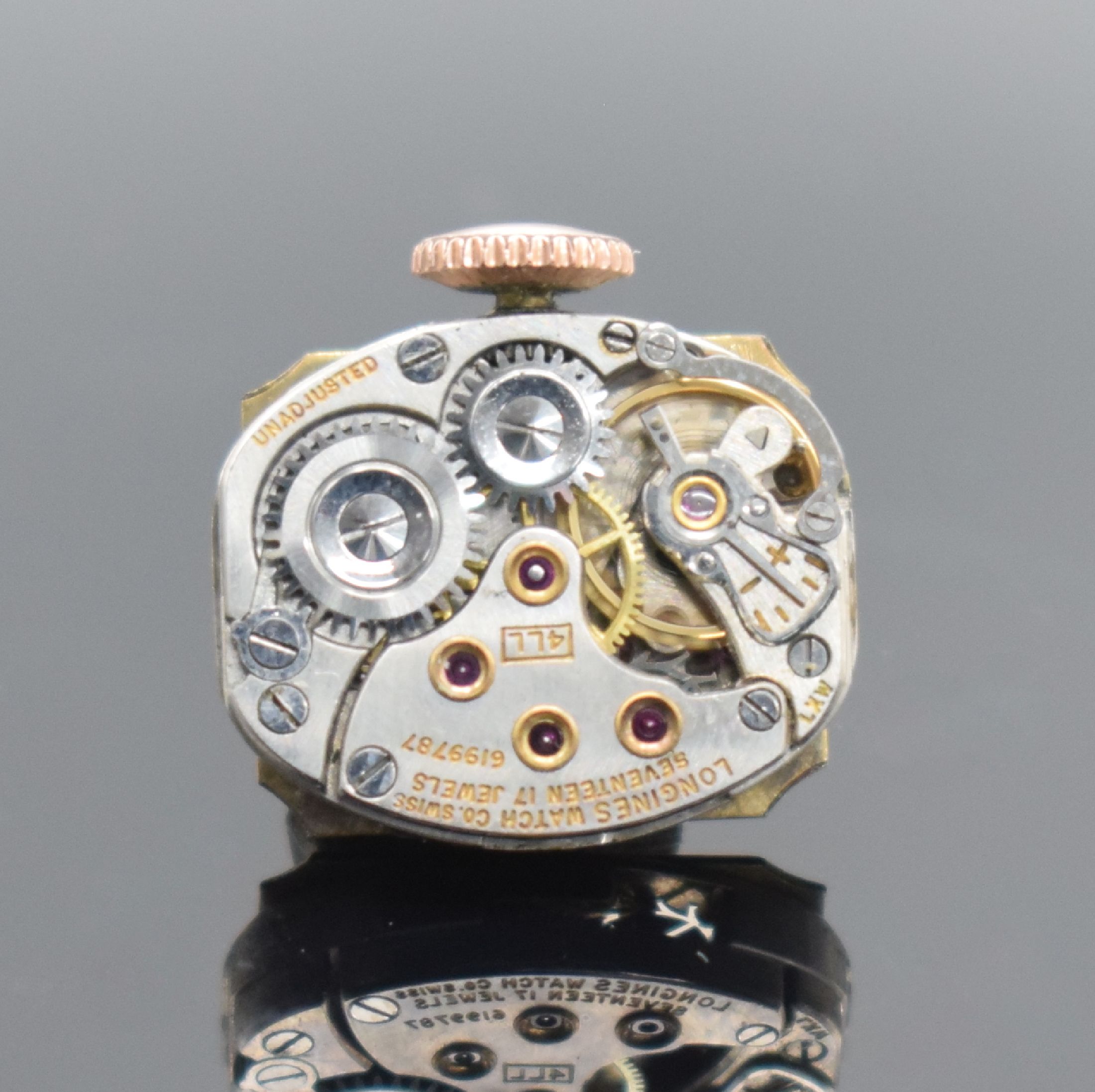 Detail g: LONGINES & Jaeger-LeCoultre 3 Armbanduhren in GG & RG 585/000, Schweiz/USA um 1950, 2x Handaufzug, 1x Backwinder, 1x 2-teiliges Gehäuse, 2 ...