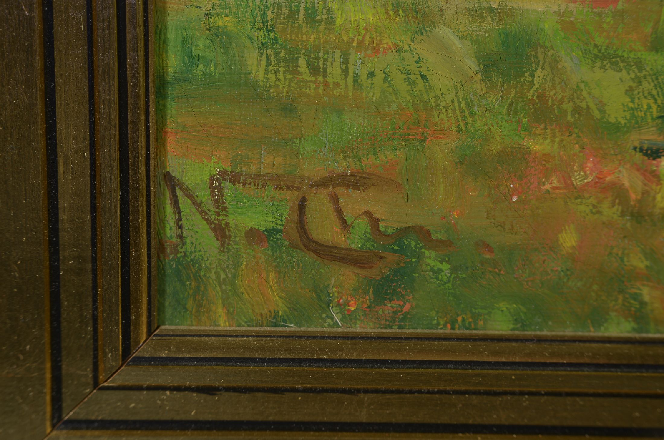 Detail a: Niels Peter Christiansen, 1873 Eskebjerg-1960, Rehe auf einer Wiese unter blühenden Bäumen, Öl/Lwd, links unten sign., ca. 46x68cm, R.