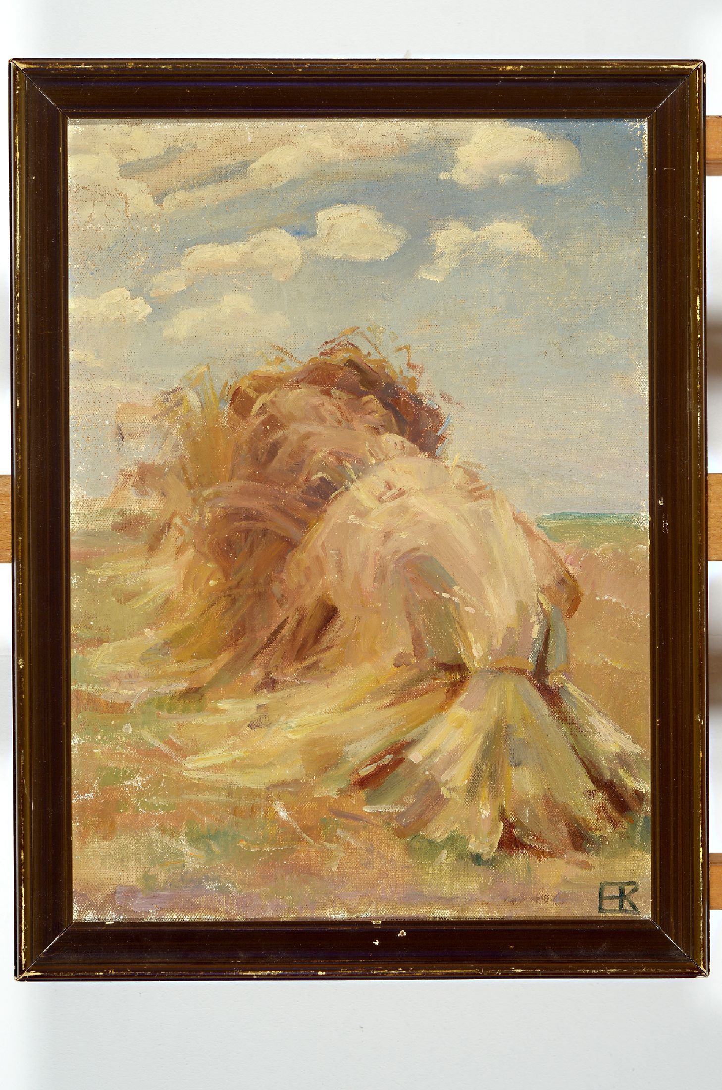Helvig Kinch, 1872-1956, Korngarben auf dem Feld, Öl/Lwd, rechts unten monogr., ca. 47x34cm, R. ca. 52x39cm