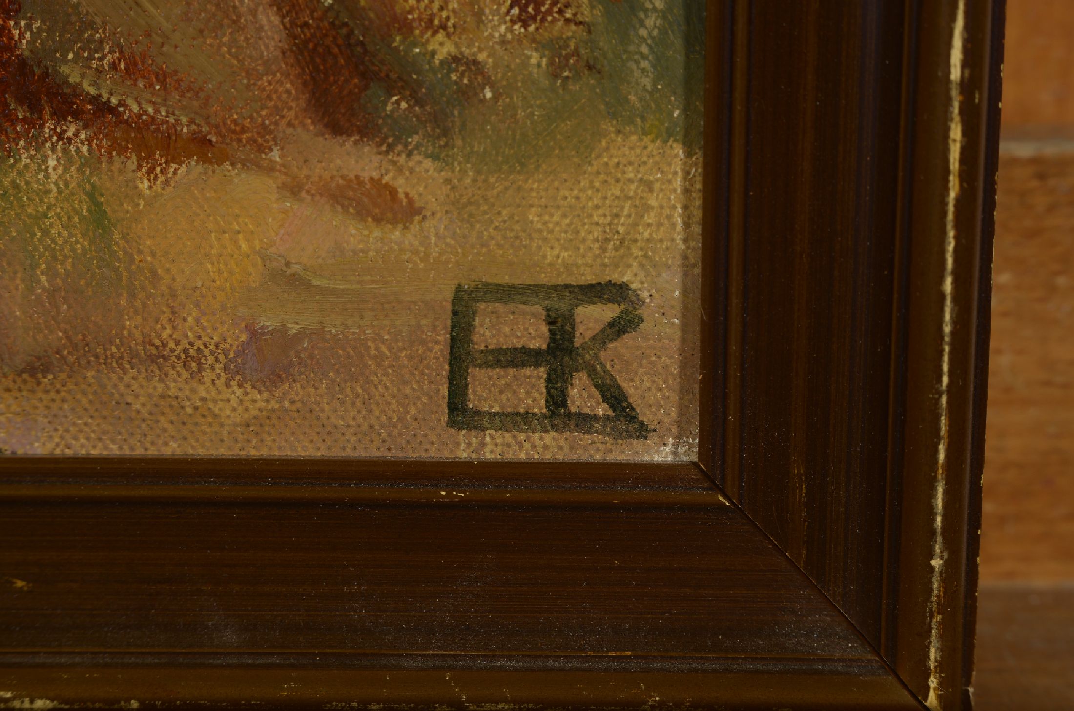 Detail a: Helvig Kinch, 1872-1956, Korngarben auf dem Feld, Öl/Lwd, rechts unten monogr., ca. 47x34cm, R. ca. 52x39cm