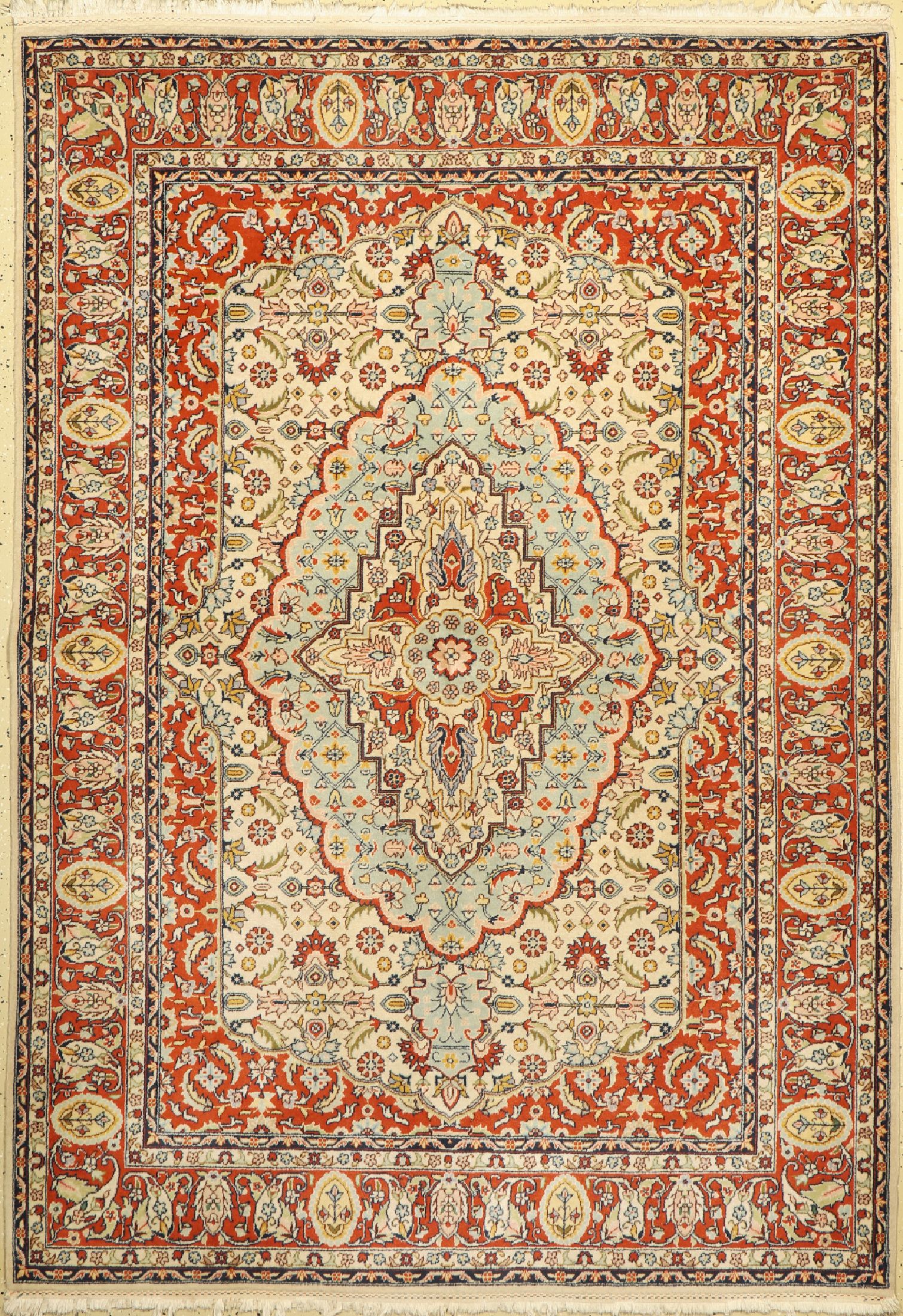 Lahor, Pakistan, ca. 50 Jahre, Wolle auf Baumwolle, ca. 245 x 175 cm, EHZ: 1-2