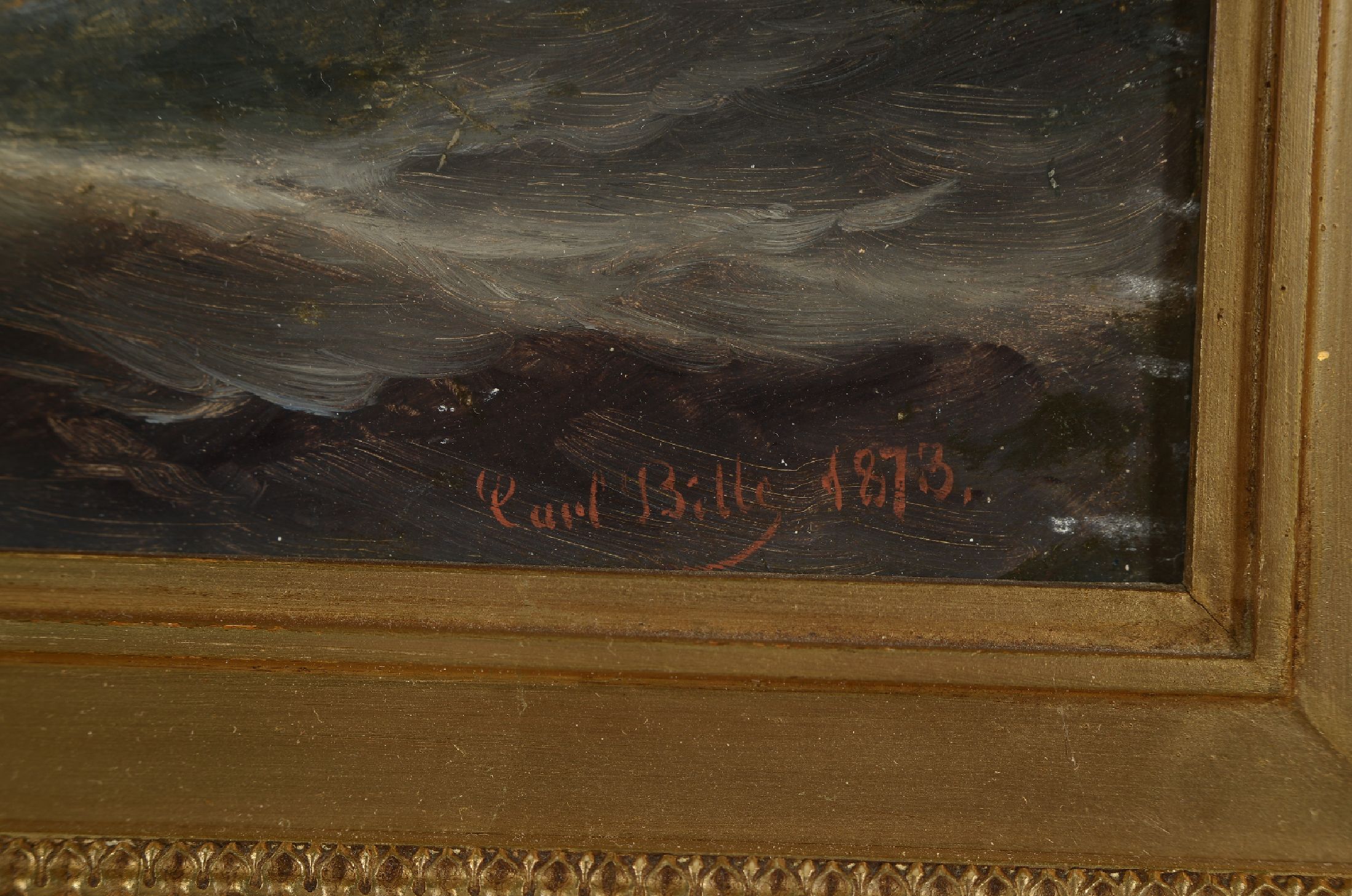 Detail a: Carl Ludwig Bille, 1815-1898 Kopenhagen, Dampfschiff auf bewegter See, Öl/Lwd, rest., doubl., ca. 38x60cm, R. ca. 52x74cm