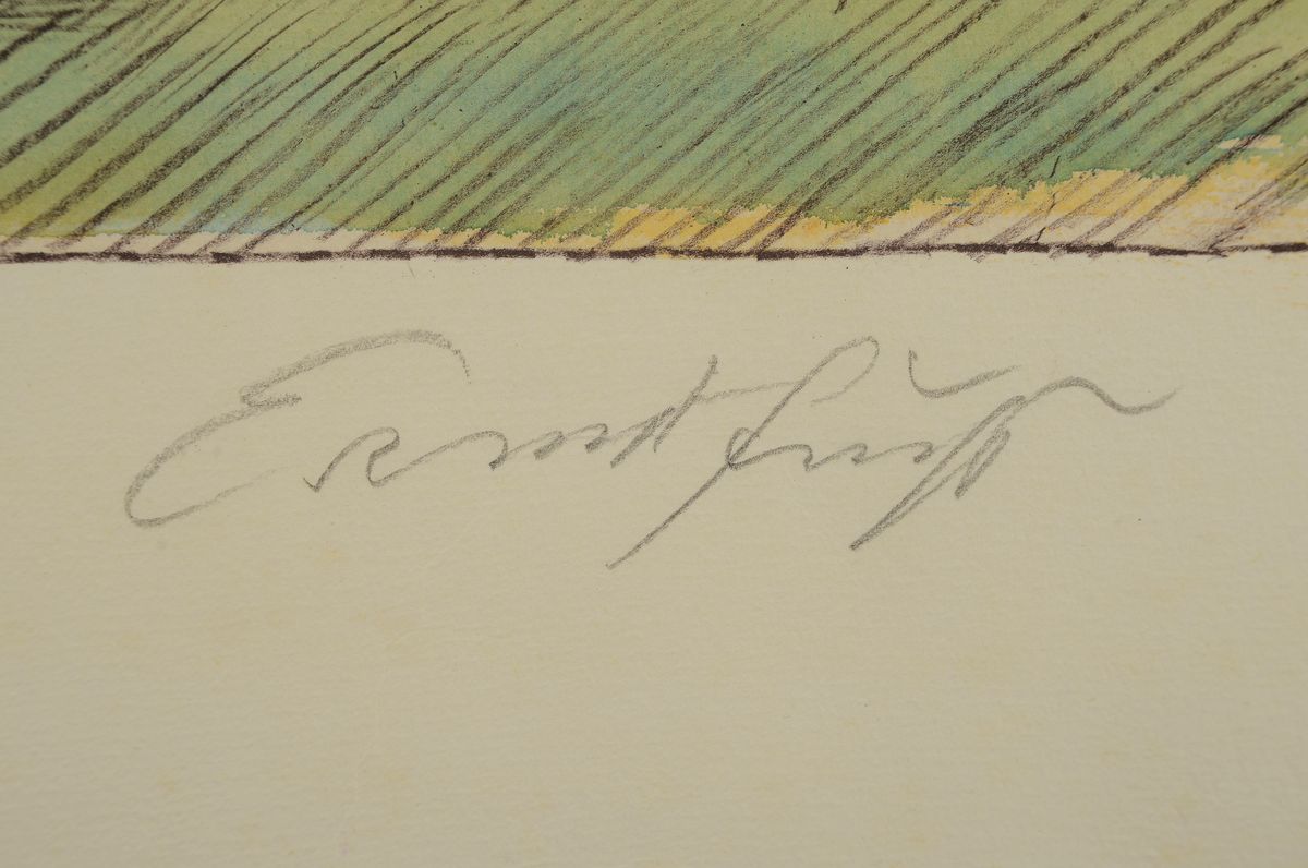 Detail a: Ernst Fuchs, 1930-2015, Blumenstillleben, Lithographie mit Hand aquarelliert, handsign. und bez.: Unikat, ca. 59x37cm, u.Gl., R. ca. 87x68 cm