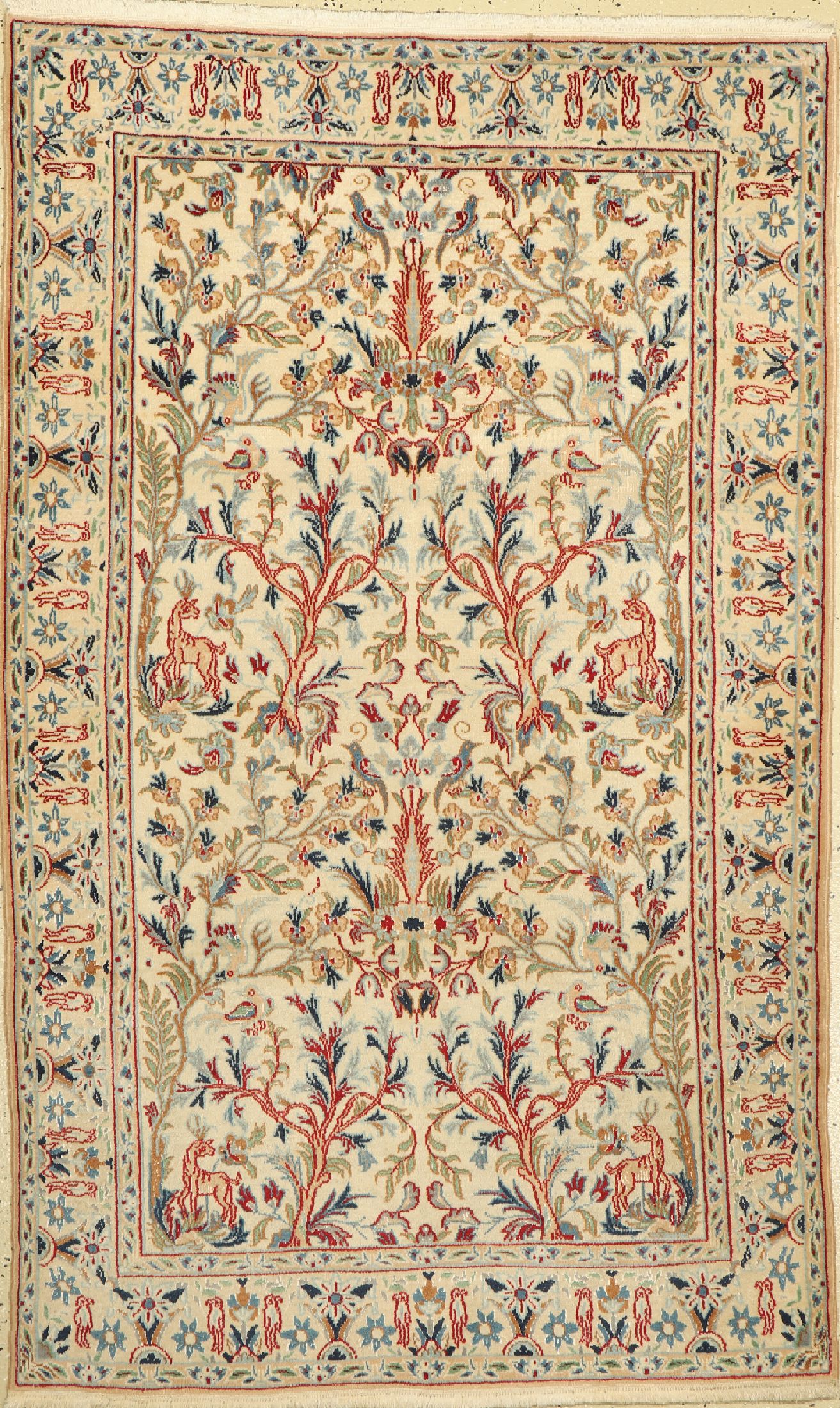Nain fein(9 La), Persien, ca. 60 Jahre, Korkwolle mit Seide, ca. 190 x 115 cm, EHZ: 3