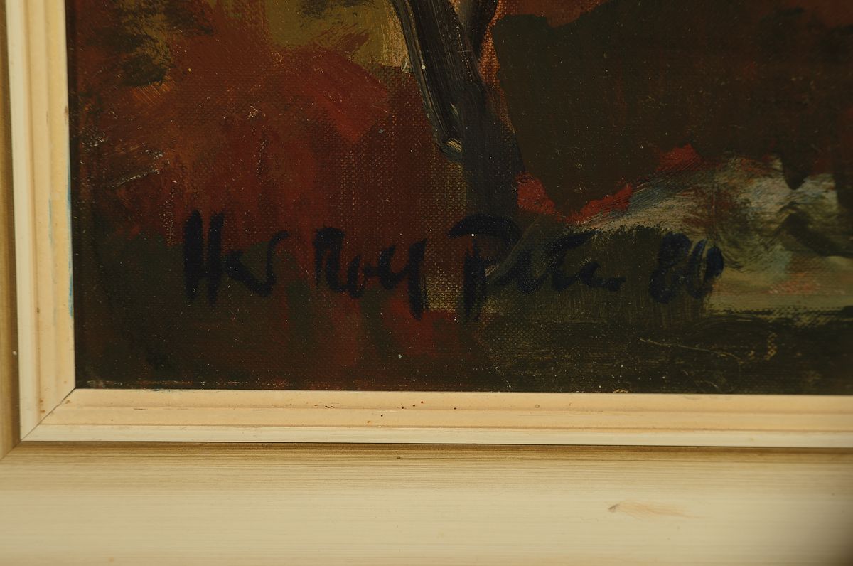 Detail a: Hans Rolf Peter, 1926-2020 Neustadt a. d. Weinstraße, Burg Spangenberg im Herbst, so rückseitig betitelt und dat. 1980, Öl/Malkarton, links unten ...