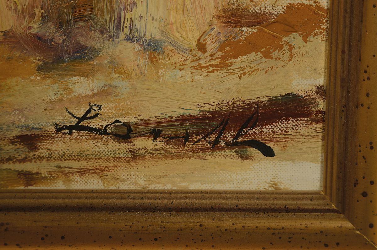 Detail a: Robert Lauth, 1896-1985 Ludwigshafen am Rhein, "Blick auf Burg Berwartstein", Öl/Lwd, rechts unten signiert, ca. 50x60cm, R. ca. 59x69cm