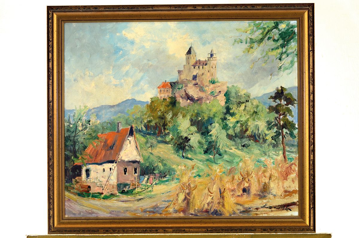 Detail k: Robert Lauth, 1896-1985 Ludwigshafen am Rhein, "Blick auf Burg Berwartstein", Öl/Lwd, rechts unten signiert, ca. 50x60cm, R. ca. 59x69cm