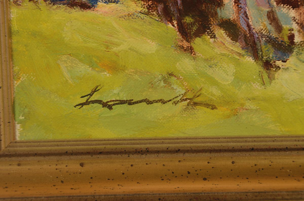 Detail a: Robert Lauth, 1896-1985 Ludwigshafen am Rhein, Blick auf den Trifels, Öl/Lwd, links unten signiert, ca. 30x60cm, R. ca. 38x68cm