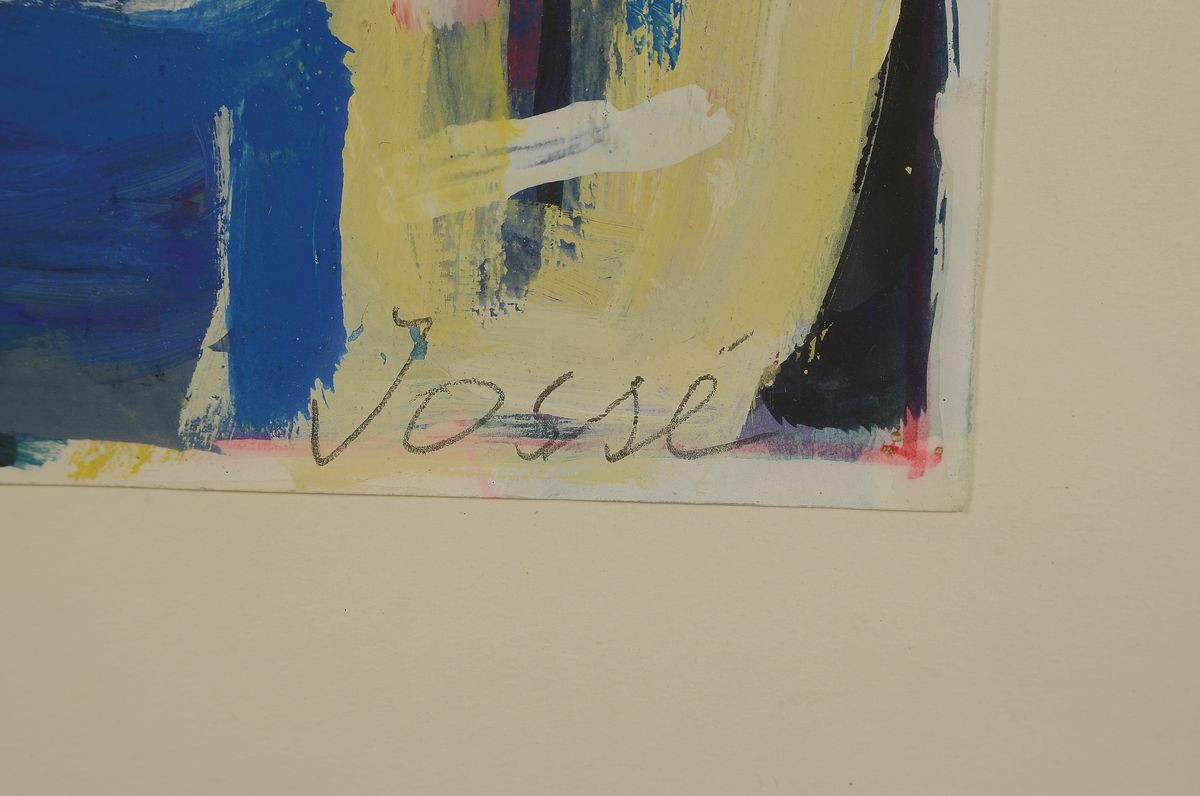 Detail a: Friedrich Jossé, 1897 Wolfstein-1994 Speyer, Ringköpfchen, Gouache auf Papier, rechts unten signiert, ca. 42x28cm, u.Gl., R. ca. 64x54cm