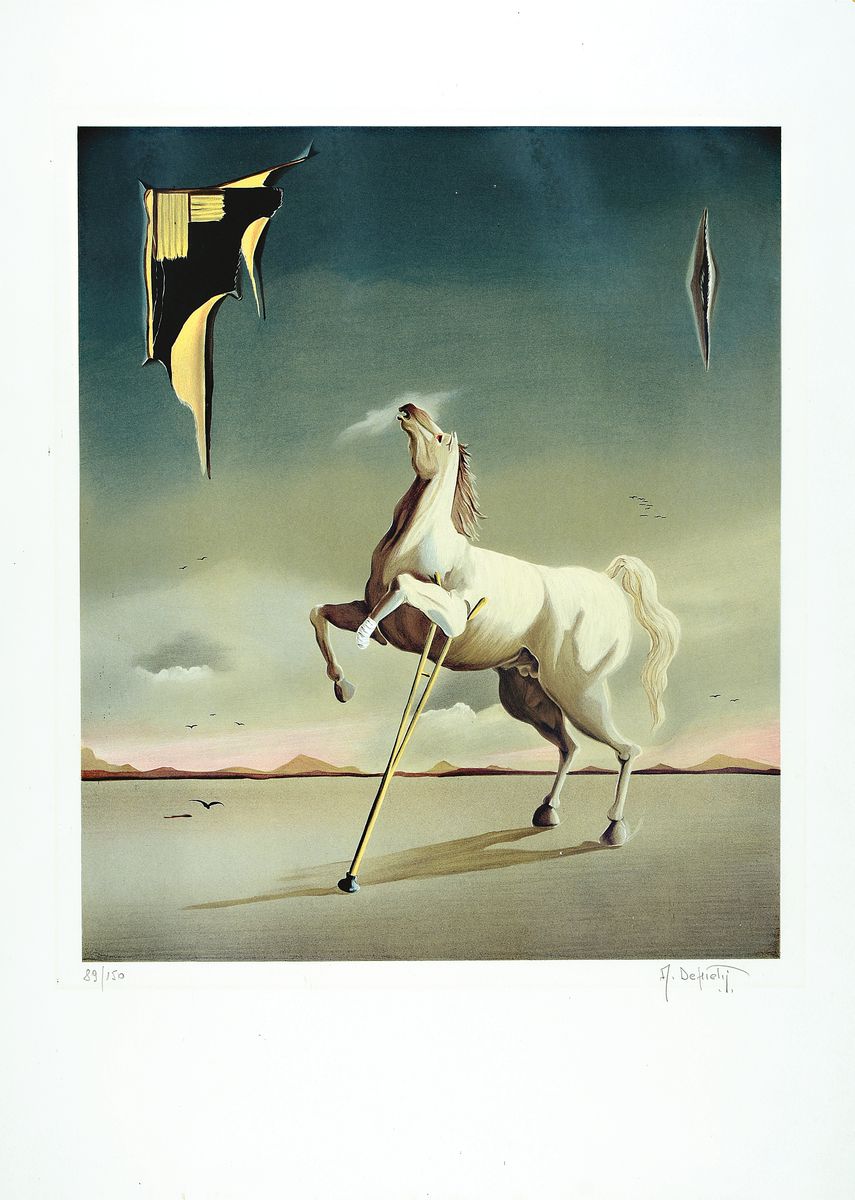 Depietri Alberto, geb. 1929, Venedig, Lithografie, re. unten sign., num. 89/150, unter Glas, gesamt >ca. 95x63 cm