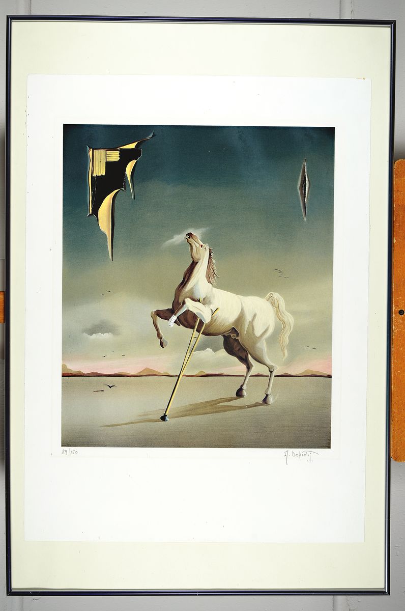 Detail k: Depietri Alberto, geb. 1929, Venedig, Lithografie, re. unten sign., num. 89/150, unter Glas, gesamt >ca. 95x63 cm