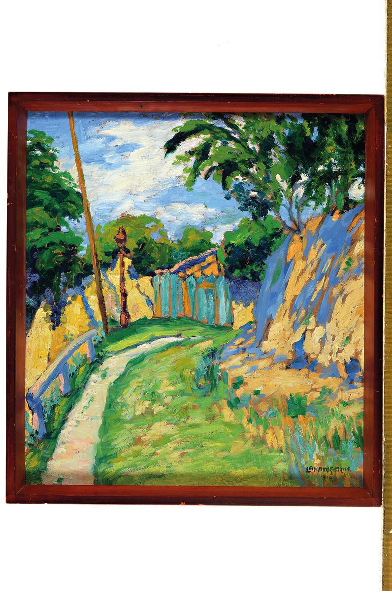 Detail k: Artúr Lakatos, 1880-1968, ungarischer Maler, Weg zu einer Pforte, Öl/Malkarton, rechts unten signiert und dat. 1919, ca. 41x38cm, R. ca. 43x40cm