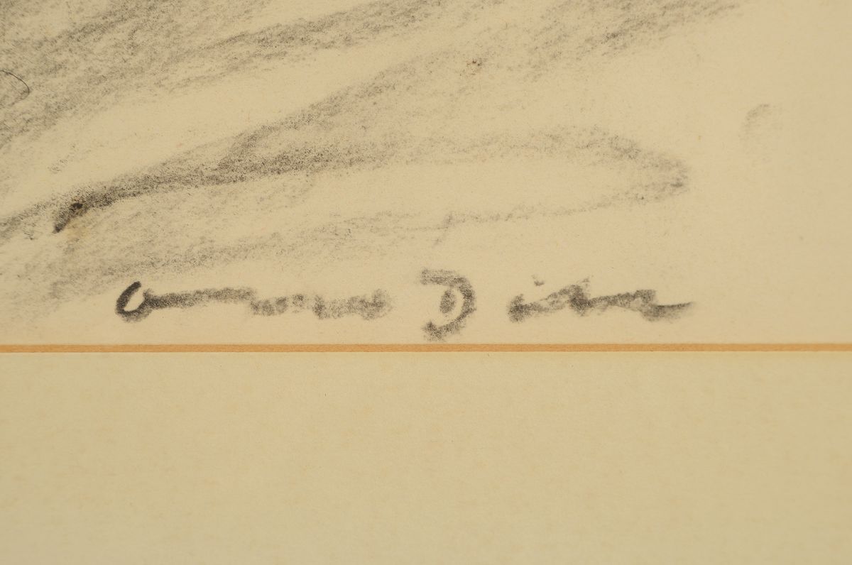 Detail a: Otto Dill, 1884 Neustadt - 1957 Bad Dürkheim, Kutschfahrt/Kutschengespann, lavierte Tuschezeichnung und Kohle auf Papier, unten rechts handsigniert, ...