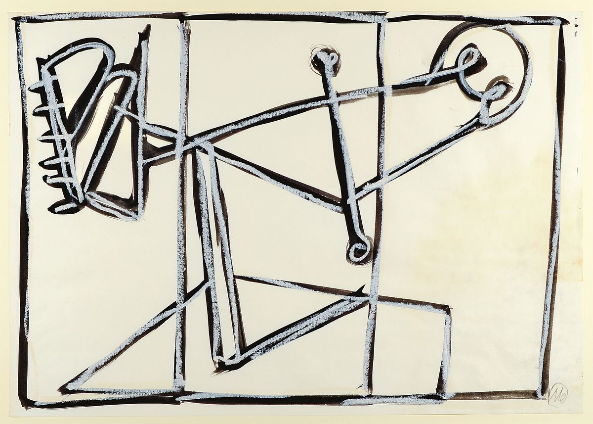 Markus Lüpertz,geb. 1941, Gouache und Tusche auf gerippten Büttenpapier,monogrammiert, 43 x 61 cm, Provenienz Galerie Michael Schultz