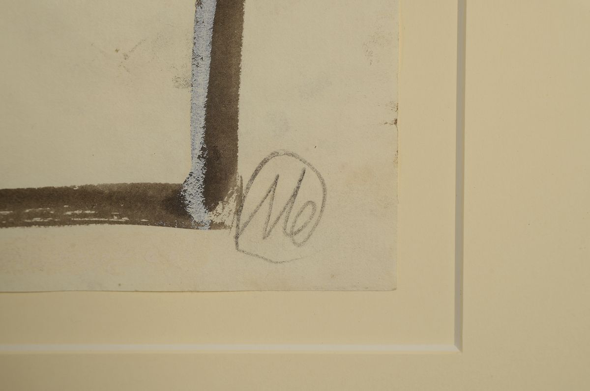 Detail a: Markus Lüpertz,geb. 1941, Gouache und Tusche auf gerippten Büttenpapier,monogrammiert, 43 x 61 cm, Provenienz Galerie Michael Schultz