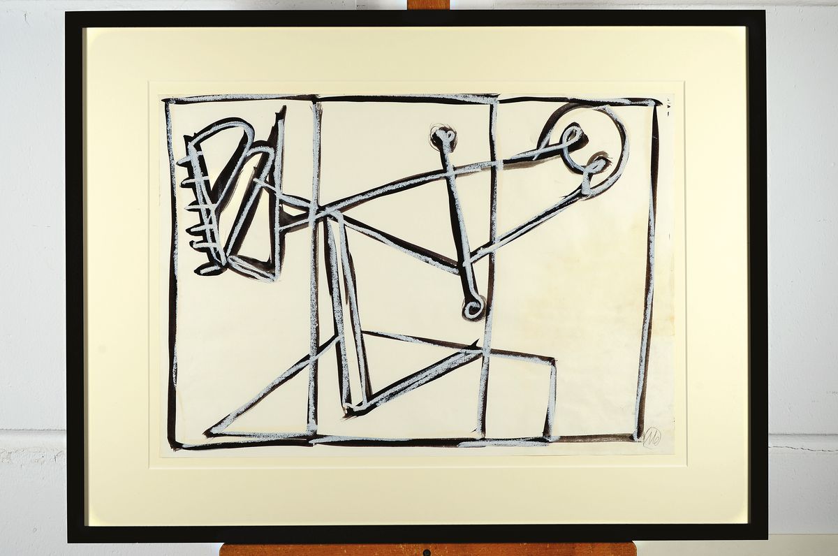 Detail k: Markus Lüpertz,geb. 1941, Gouache und Tusche auf gerippten Büttenpapier,monogrammiert, 43 x 61 cm, Provenienz Galerie Michael Schultz