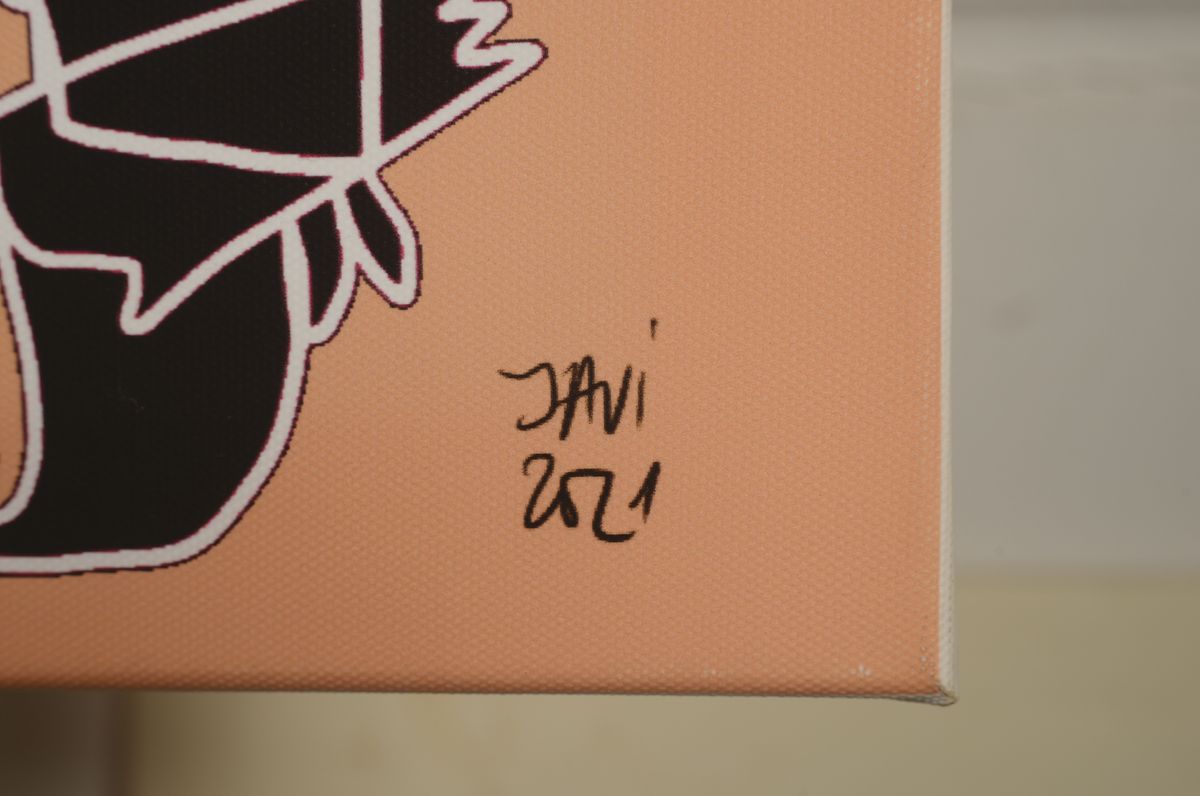 Detail a: Javier de la Poza, "Tribal", verso sign., dat., ca. 60x80 cm