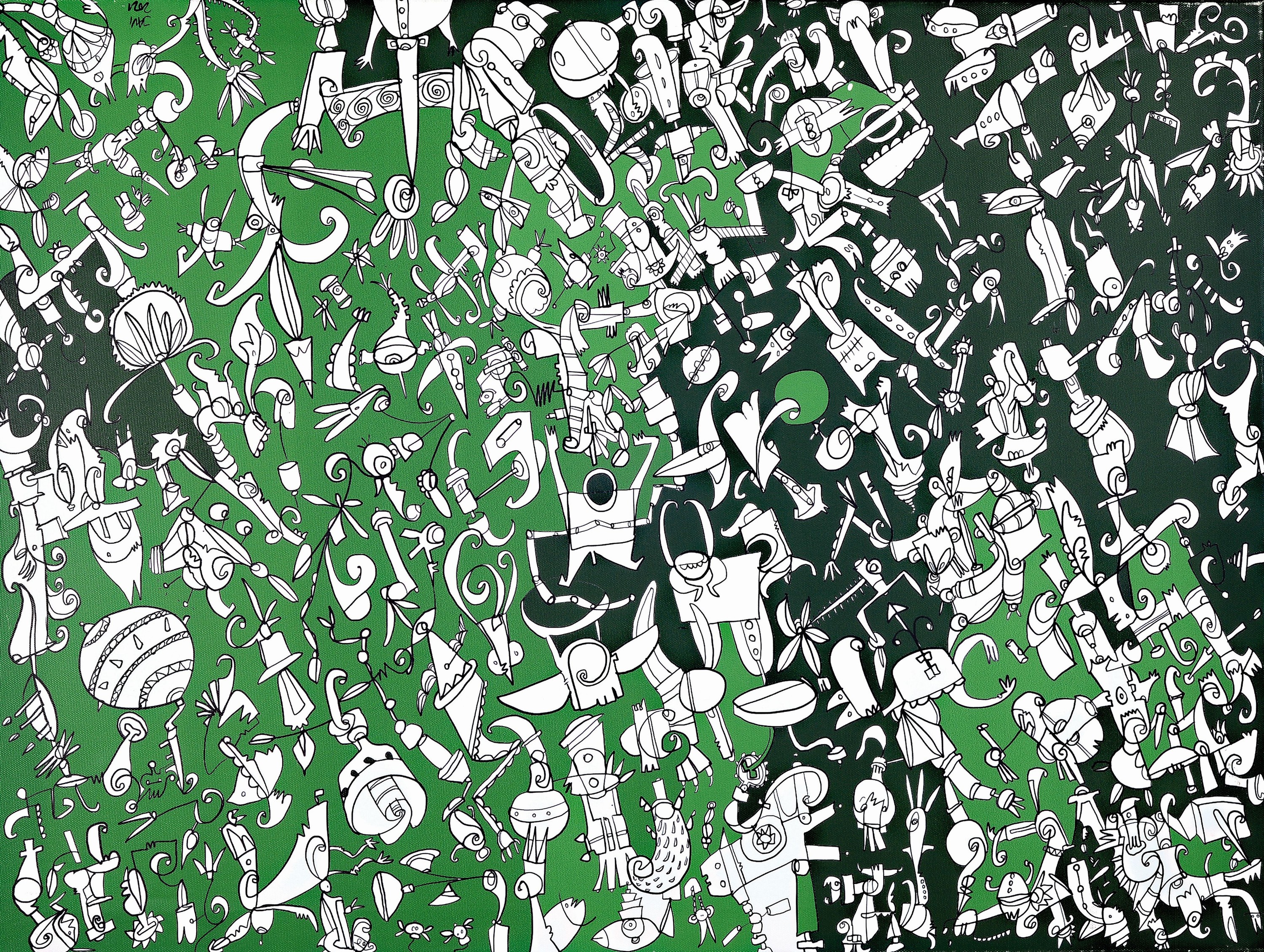 Javier de la Poza, "Strategie", öl/Lwd verso sign., ca. 60x80 cm