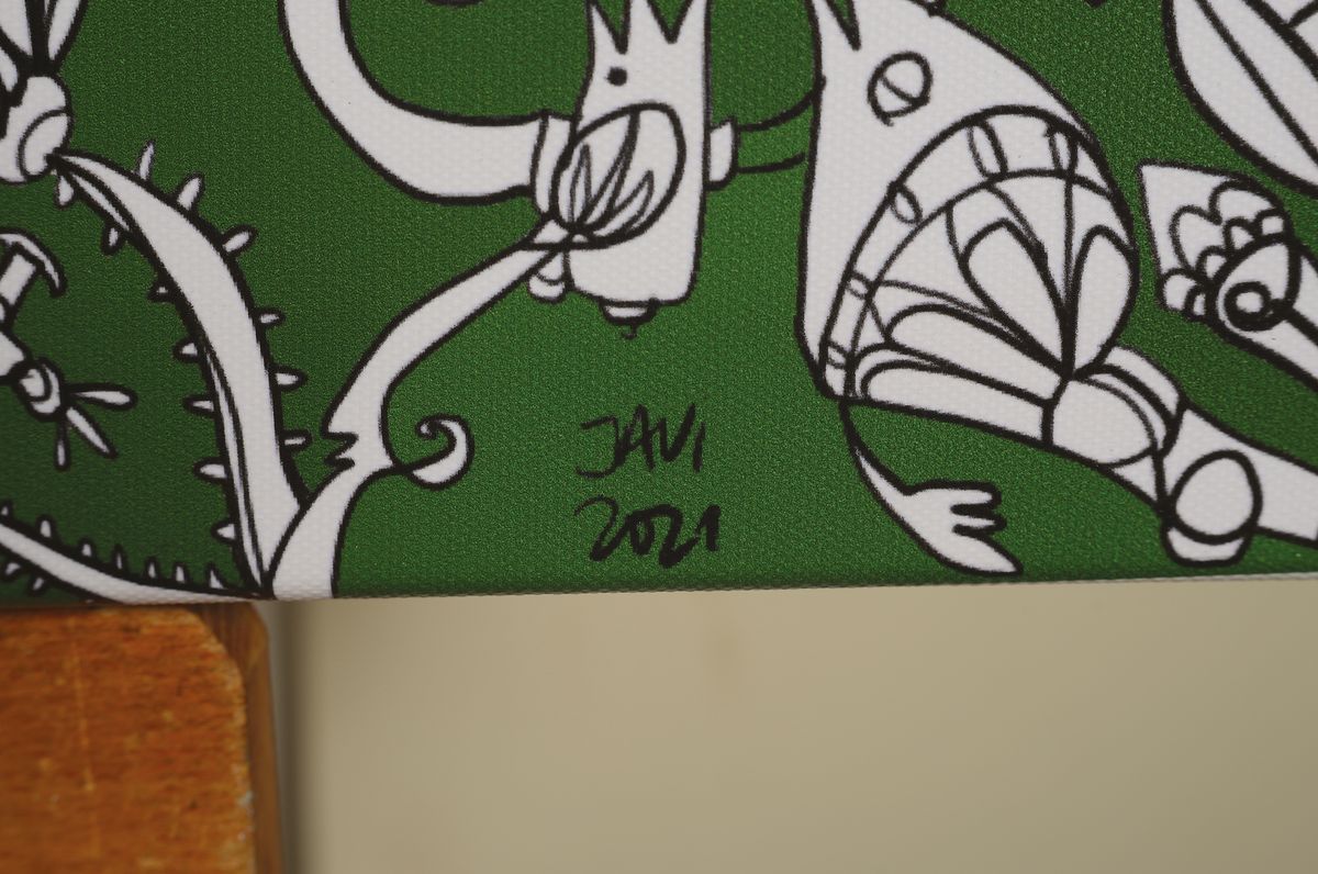 Detail a: Javier de la Poza, "Strategie", öl/Lwd verso sign., ca. 60x80 cm