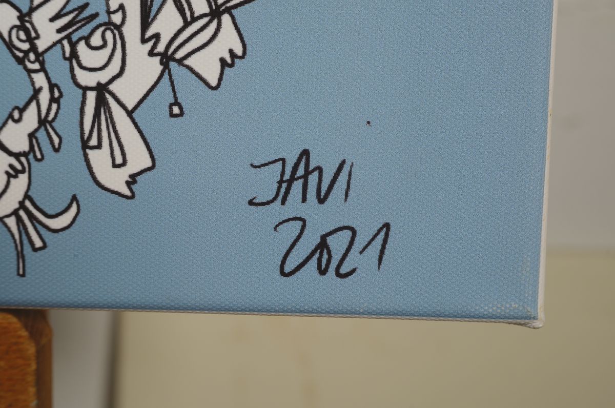 Detail c: Javier de la Poza, "Firmament", verso sign., dat., beitelt, ca.60x80 cm