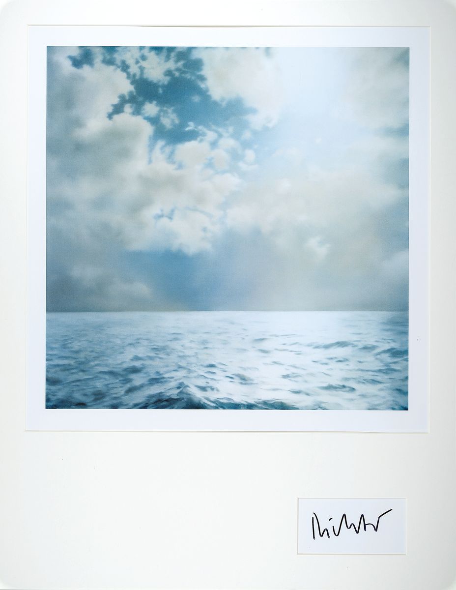 Gerhard Richter, geb. 1932,, Offset auf Karton, "Seascape", Hrsg. Achenbach, aus 1991, handsigniert, ca. 90 x 70 cm, unter Glas, Rahmen, ...