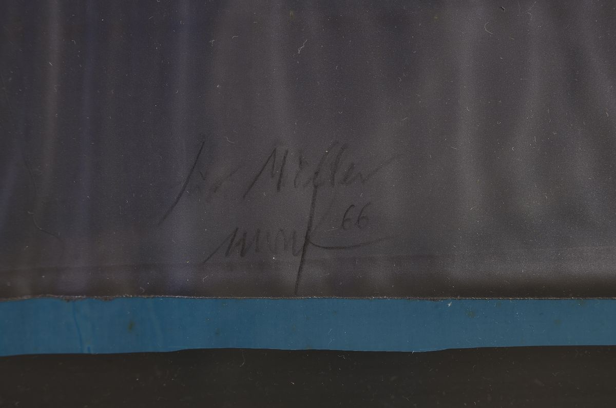 Detail a: Heinz Mack, geb. 1931,, Siebdruckgewebe zwischen Plexiglasscheiben in Alurahmen, Unikat, handsigniert, ca. 68.5 x 79.5 x 4 cm, dieses Unikat des ...
